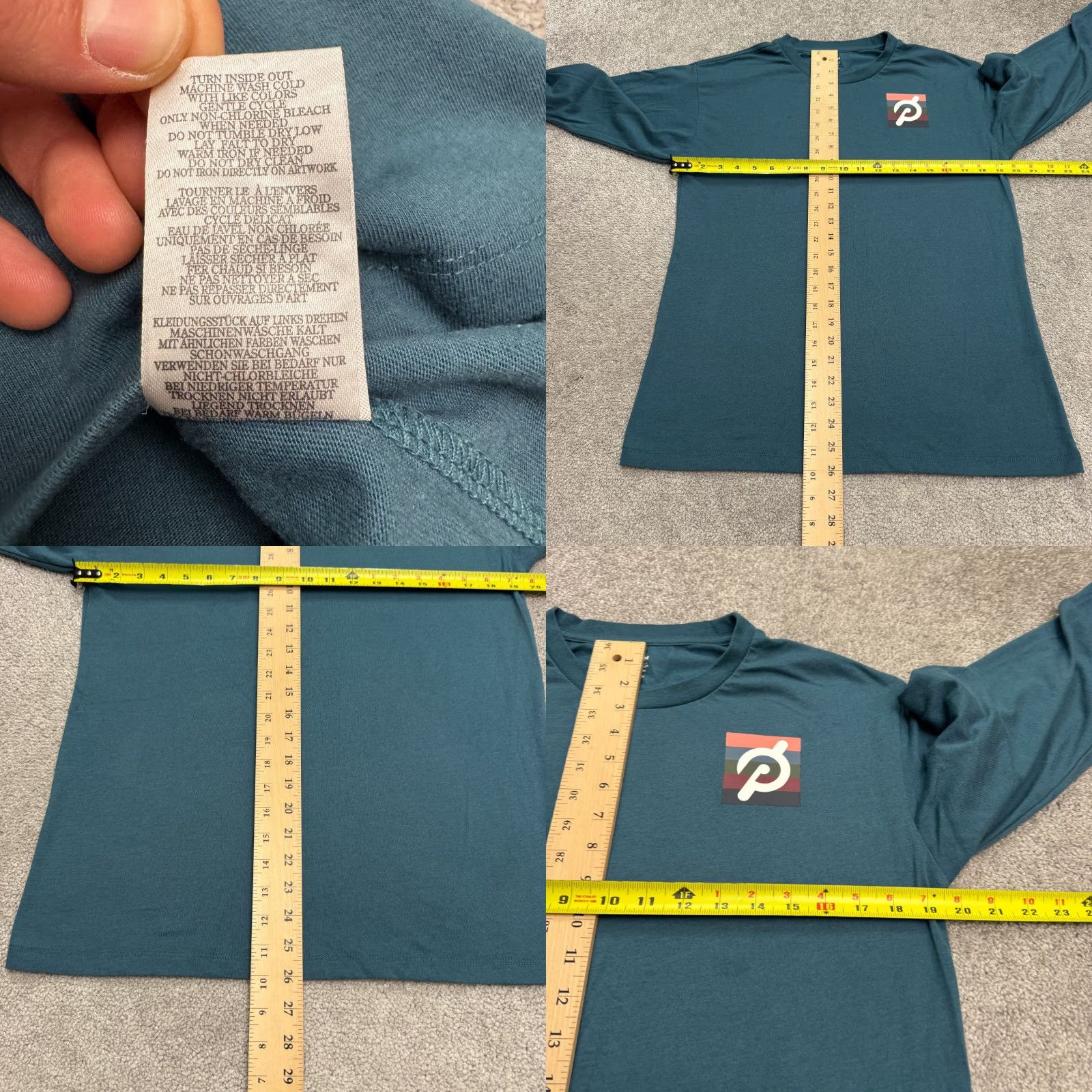 Rainbow Peloton Rainbow Graphic Long Sleeve T-Shirt Mens Small Teal Green Crew Neck Tee - Green - Peloton Shirt - Mens S - Rainbow Colors - 90s Vibe Theme Size US S / EU 44-46 / 1 - 8 Thumbnail