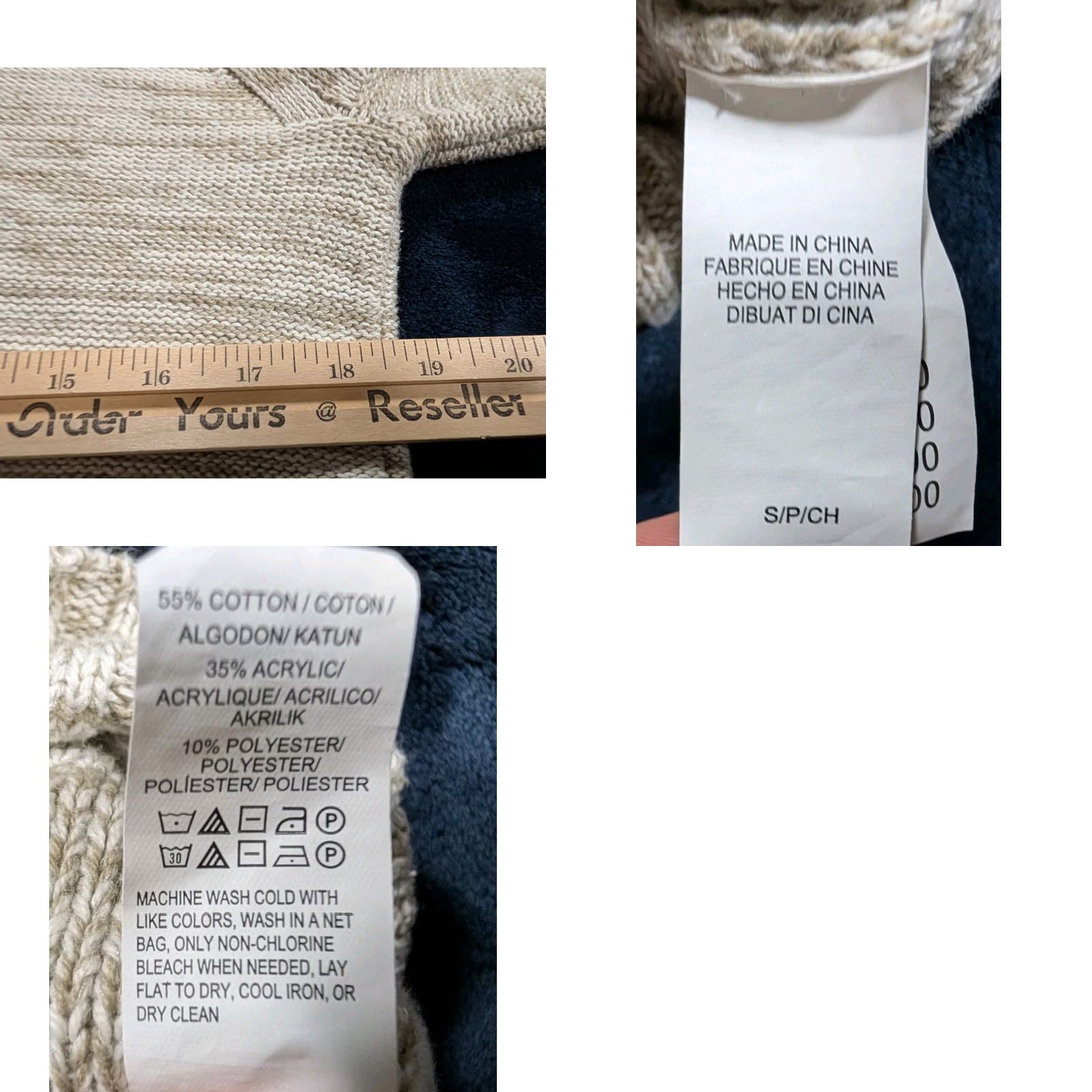 Lucky Brand Lucky Brand Men’s 1/4 Zip Heathered Beige Gray Knit Pullover Sweater Size S Size US S / EU 44-46 / 1 - 8 Thumbnail