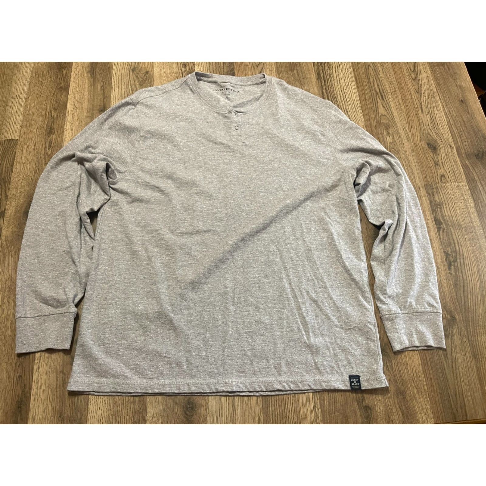 Lucky Brand Lucky Brand Shirt, Men’s XL, Gray, Long Sleeve, Henley Style, Regular Fit, T-Shirt, Vintage No, Men’s Shirts Size US XL / EU 56 / 4 - 2 Thumbnail