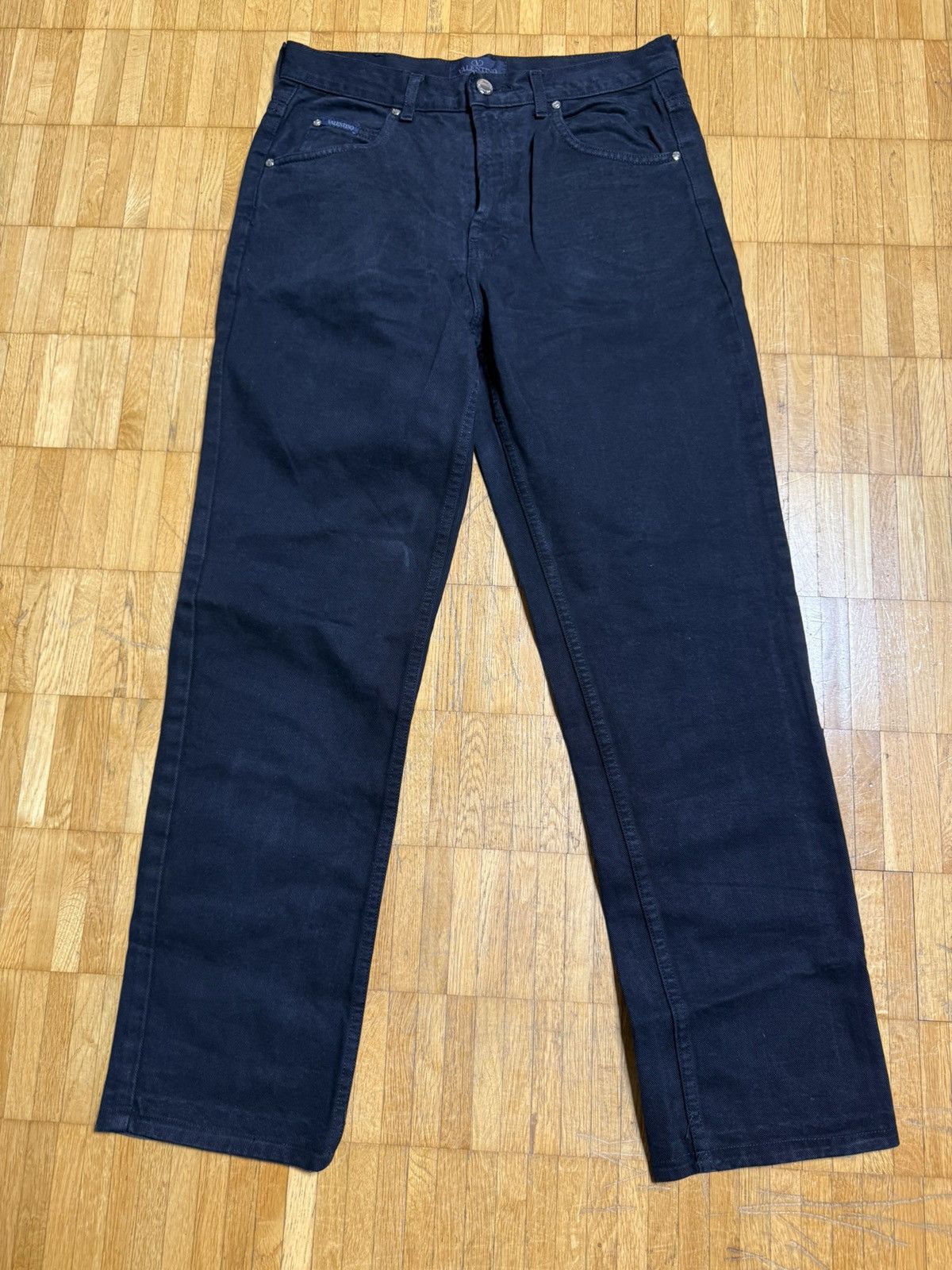 Yves Saint Laurent Valentino Jeans Black Straight Fit Denim Pants Size 30 Size US 30 / EU 46 - 1 Thumbnail