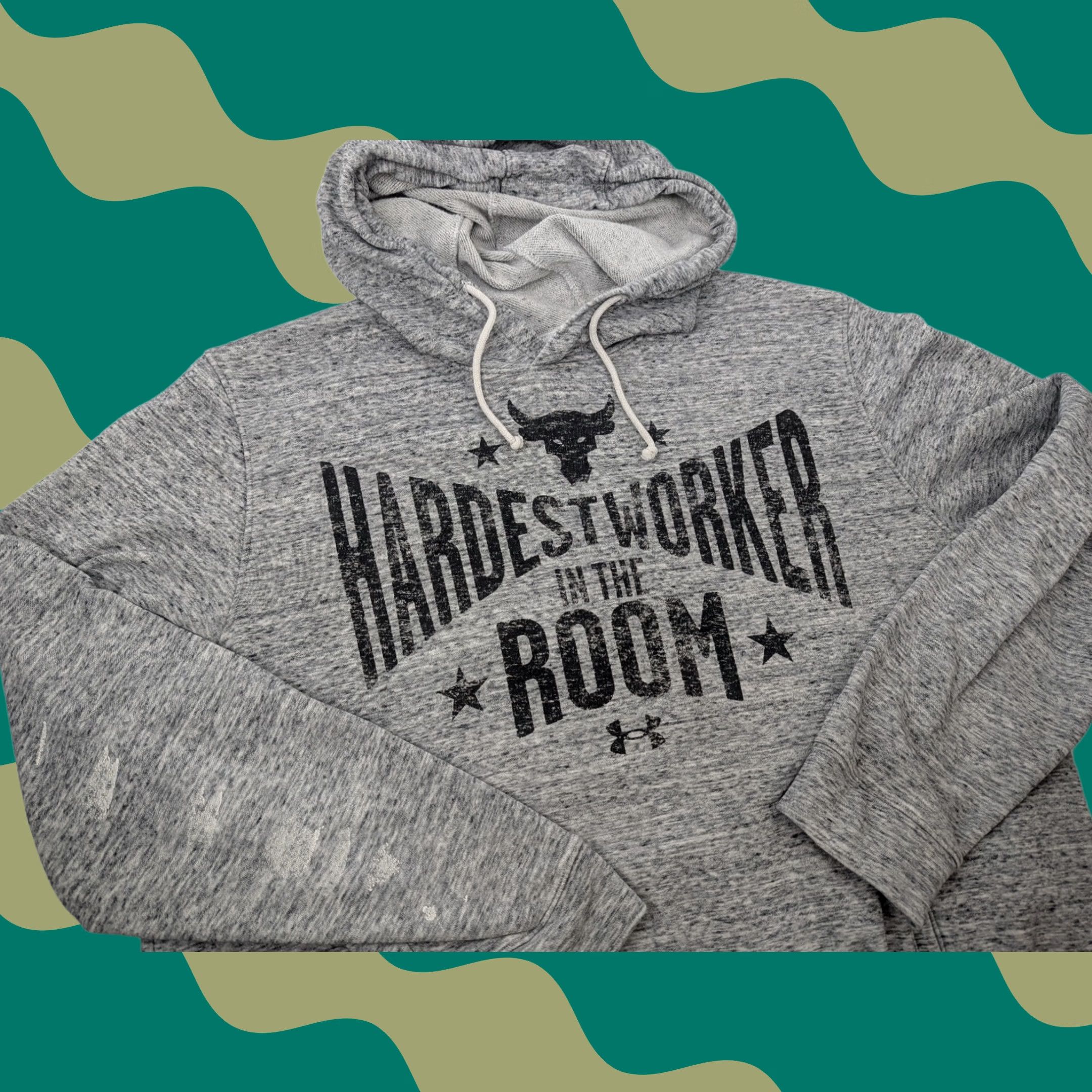 Under Armour Under Armour Project Rock Hoodie Mens XL Grey Hardest Worker In The Room Gym Size US XL / EU 56 / 4 - 1 Thumbnail