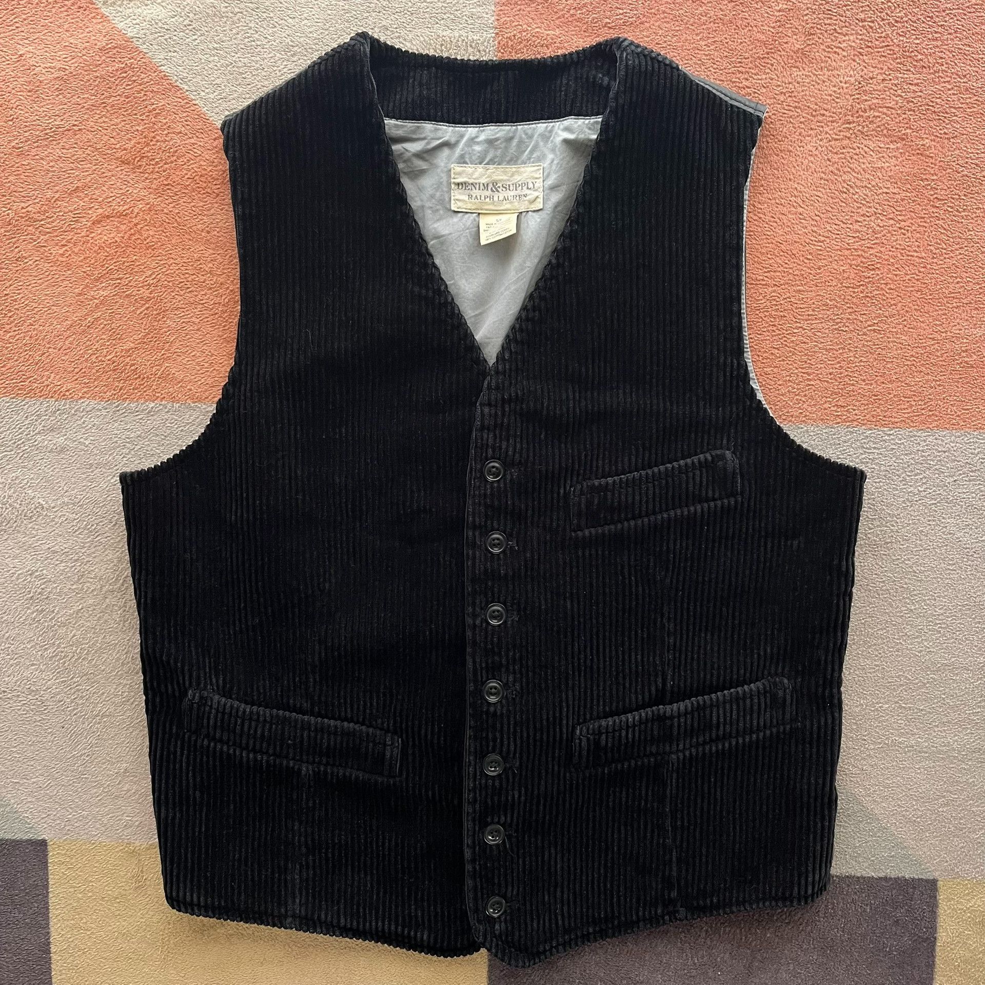 Denim & Supply Ralph Lauren Ralph Lauren Denim Supply Black Corduroy Vest Size US S / EU 44-46 / 1 - 1 Thumbnail