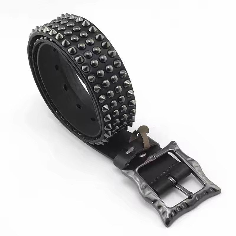 Japanese Brand 105 cm Men Spike Rivet Studded Belt Size ONE SIZE - 4 Thumbnail