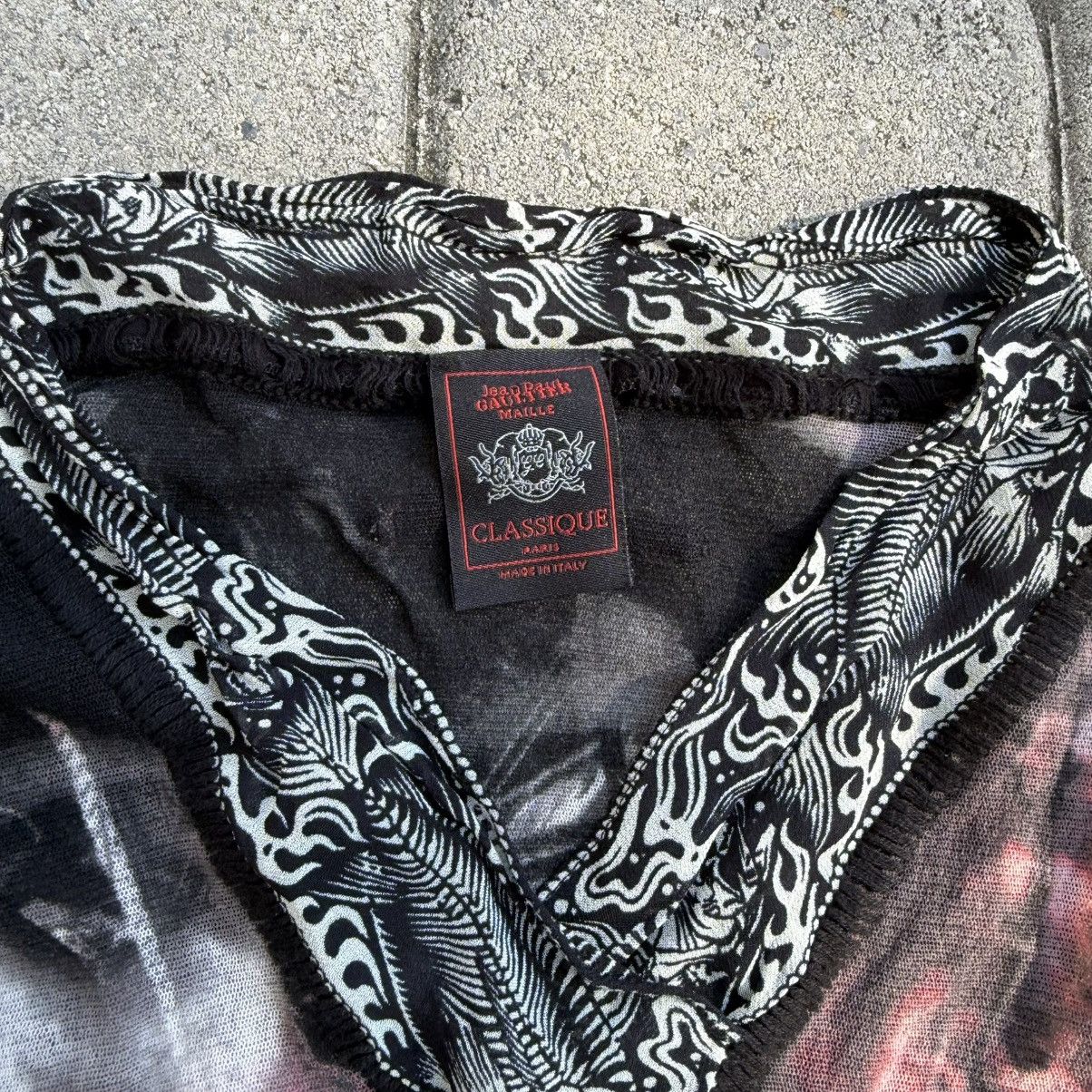 Jean Paul Gaultier Rare 90’s Jean Paul Gaultier Rose Portrait Mesh Longsleeve Size US M / EU 48-50 / 2 - 2 Thumbnail