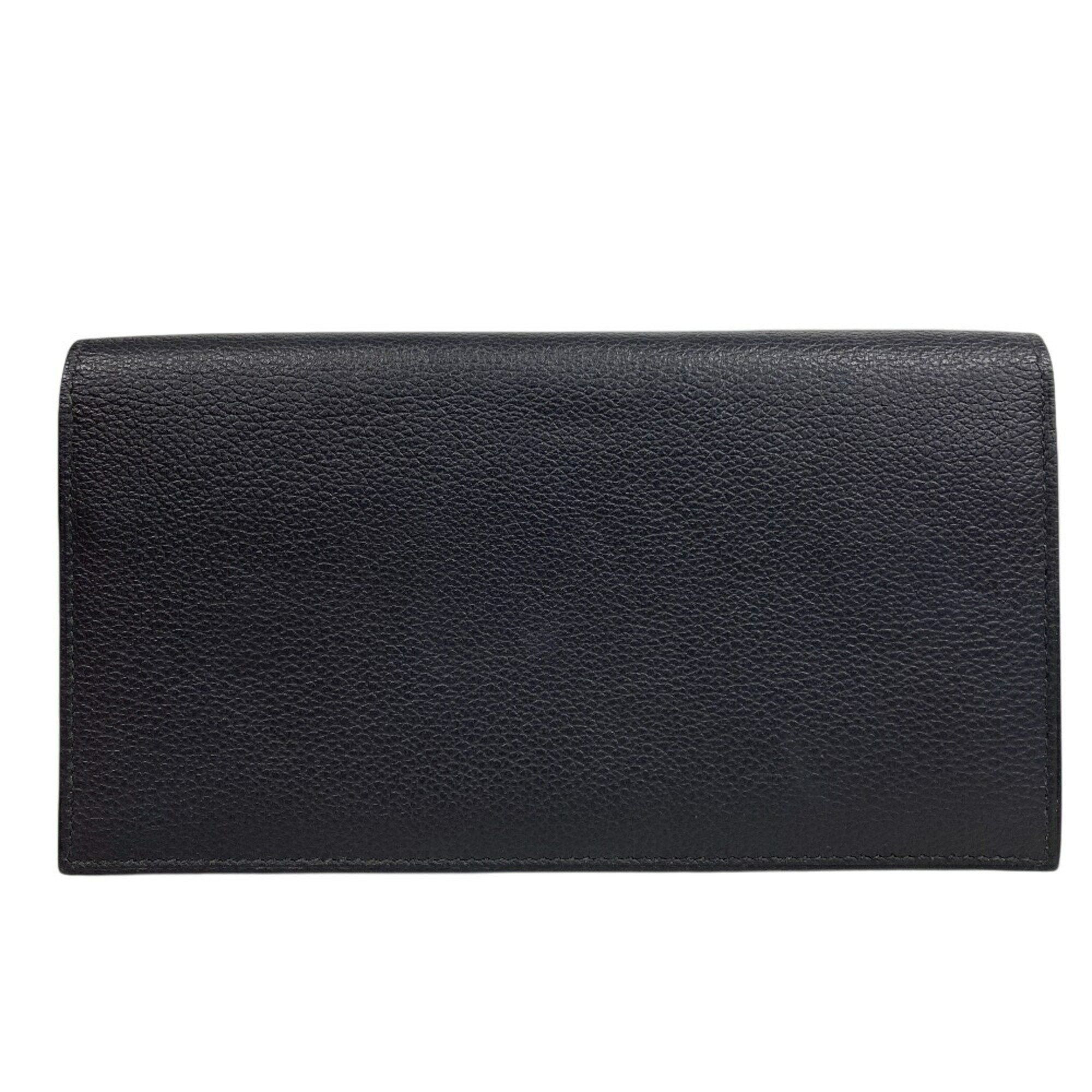 Hermes Citizen Twill Long Coin Purse Black Unisex