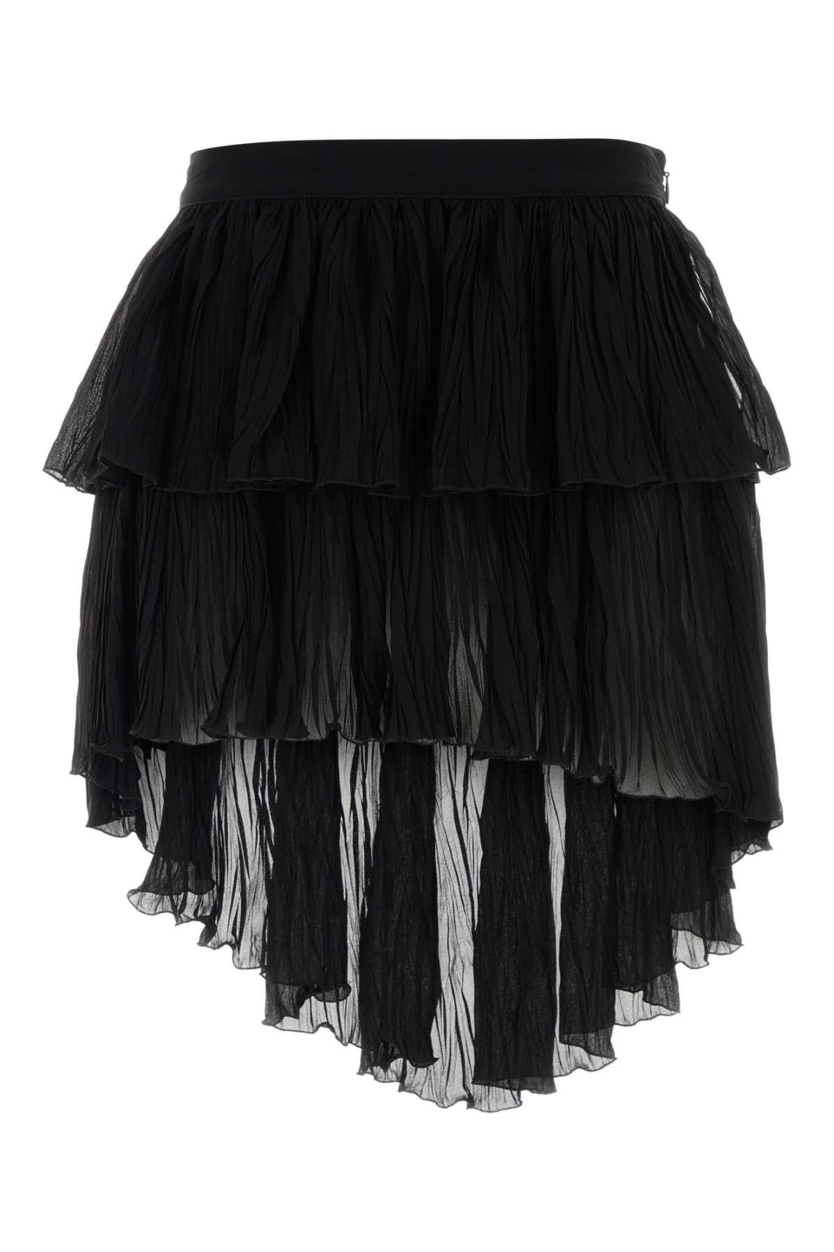 Blumarine Black Crepe Mini Skirt Size 27" / US 4 / IT 40 - 1 Thumbnail