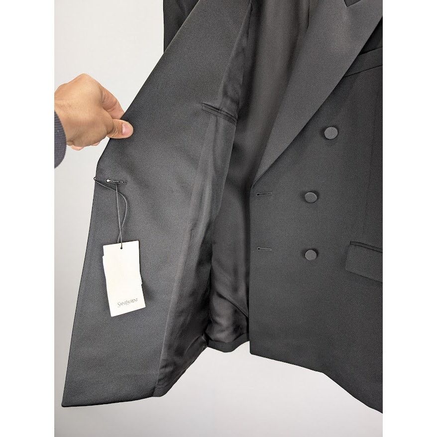Saint Laurent Paris o1rshd1 Grain De Poudre De Laine Evening Jacket in Noir Size US L / EU 52-54 / 3 - 11 Thumbnail