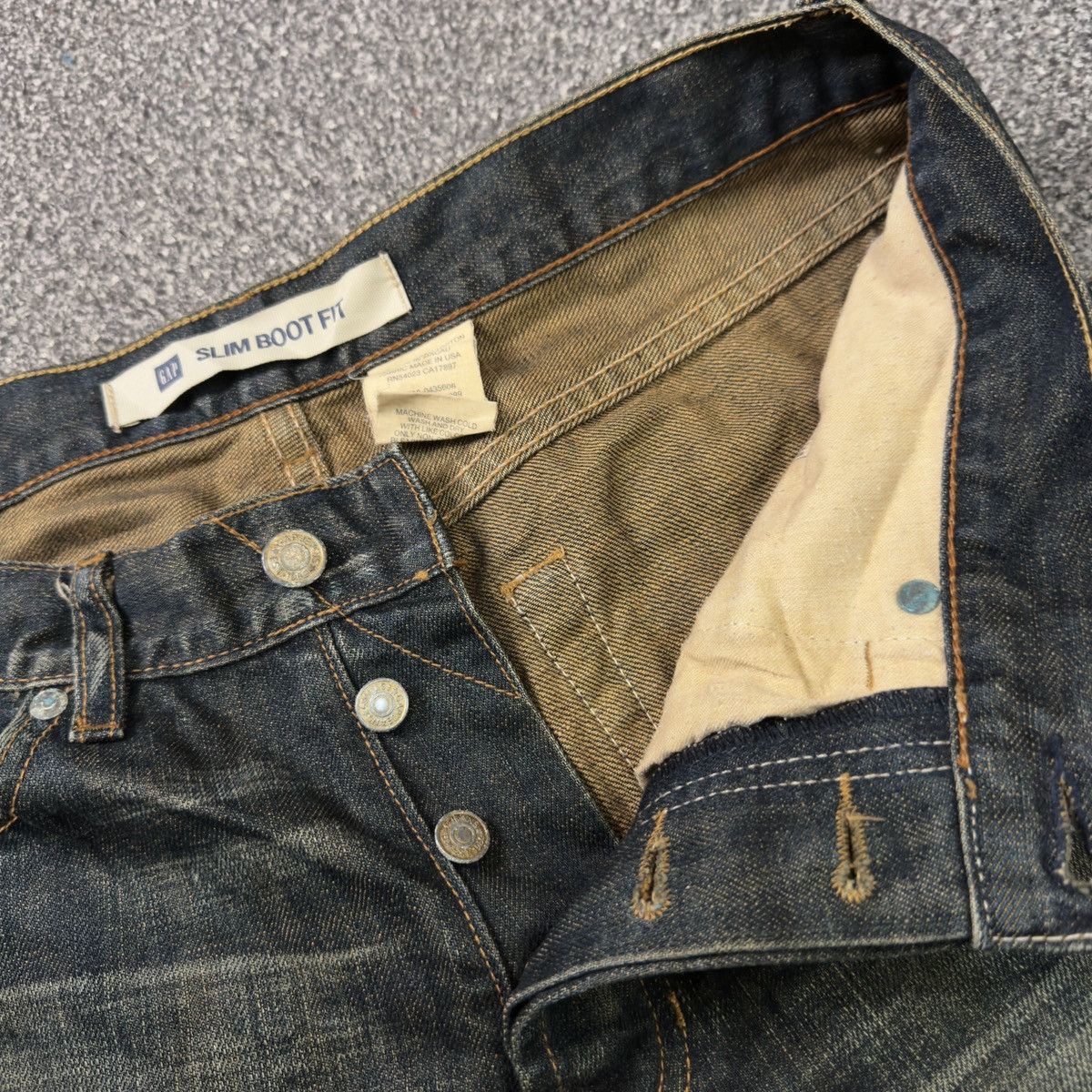 Seditionaries 90s Slim Boot Fit Gap Distressed Rusty Denim Size US 31 - 12 Thumbnail