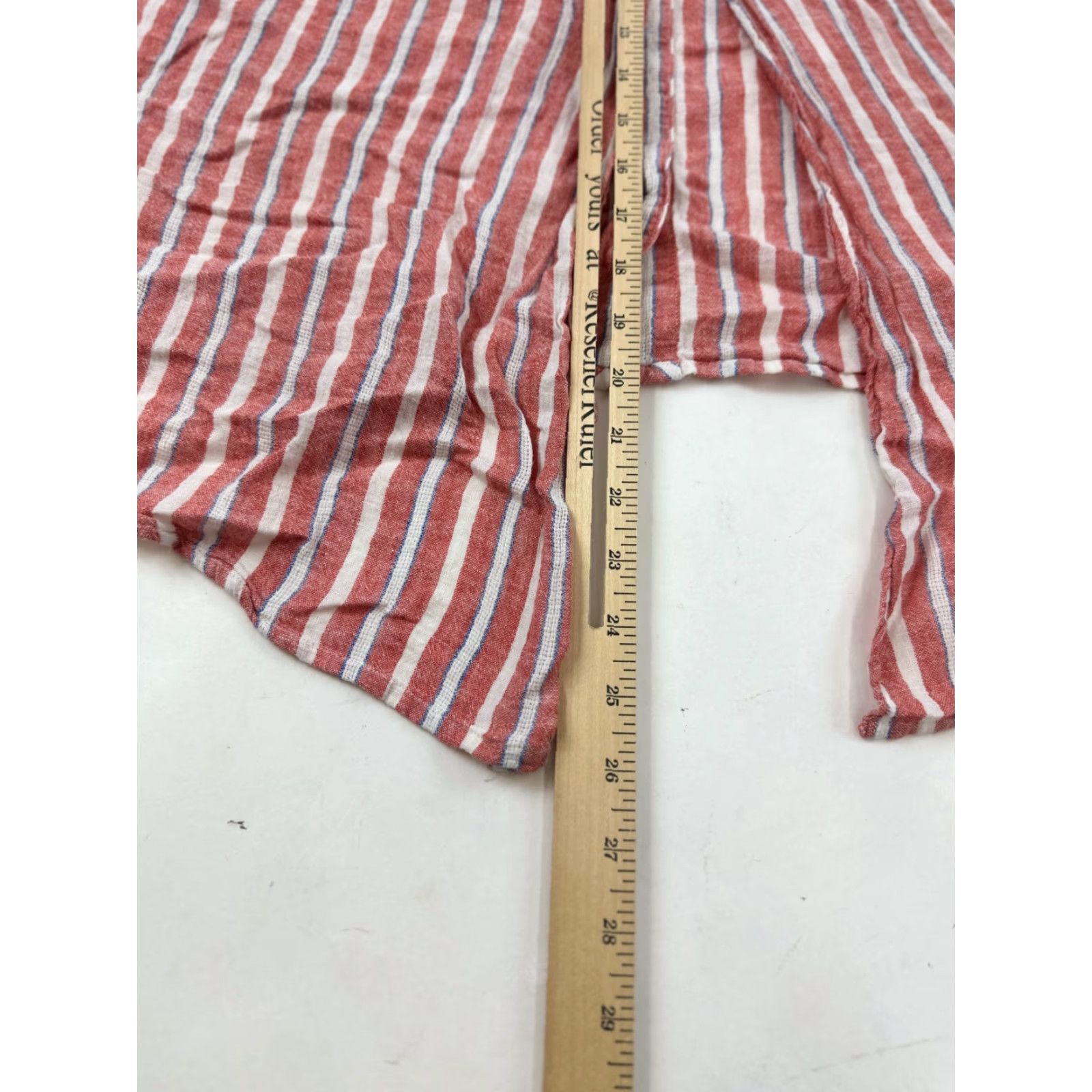Lucky Brand Lucky Brand Shirt Women Large Red White Striped Sleeveless Open Back Button Up Size L / US 10 / IT 46 - 5 Thumbnail