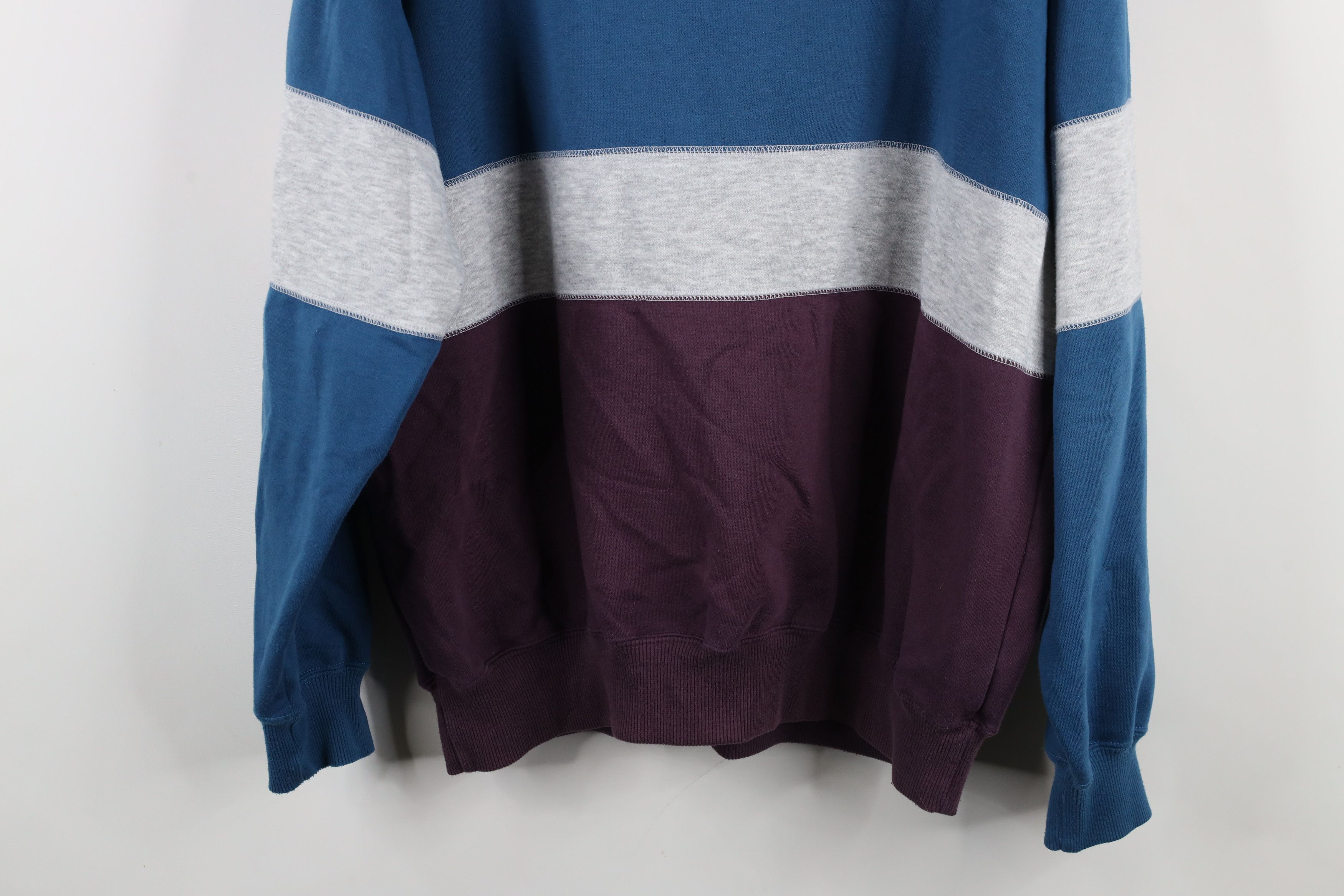 Vintage Vintage 90s Streetwear Striped Golf Mock Neck Sweatshirt Size US L / EU 52-54 / 3 - 12 Thumbnail