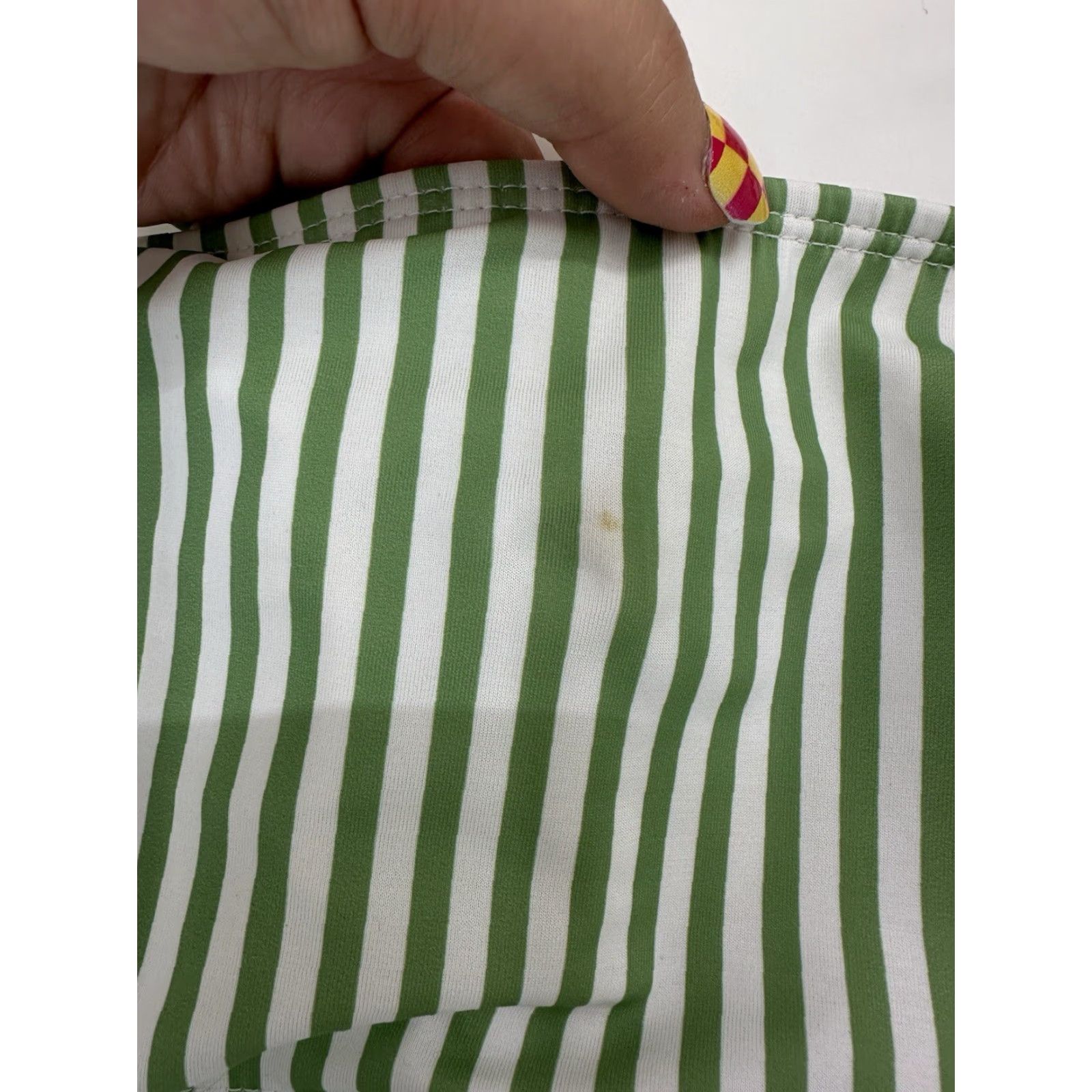 Shein Shein Womens Bikini Two Piece Green White Striped Padded M Swimwear Beach Stripes Adjustable Bandeau Adult Womens Size ONE SIZE - 3 Thumbnail