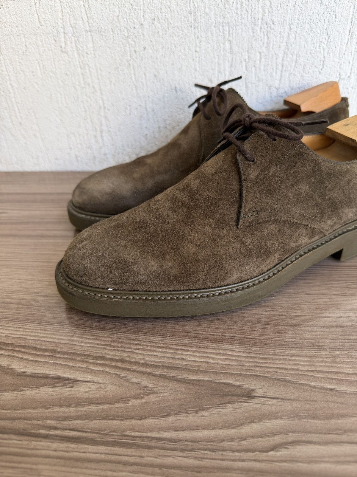John Lobb 7.5EE Olive suede haloon derby Size US 8.5 / EU 41-42 - 3 Thumbnail