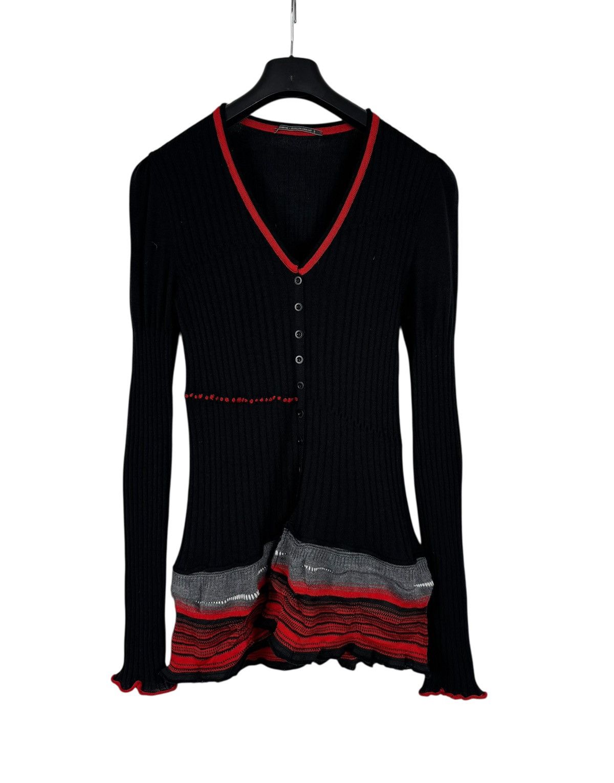 Marithe + Francois Girbaud Marithe Francois Girbaud Wool Cardigan Ribbed Asymmetrical 3 Size L / US 10 / IT 46 - 10 Thumbnail