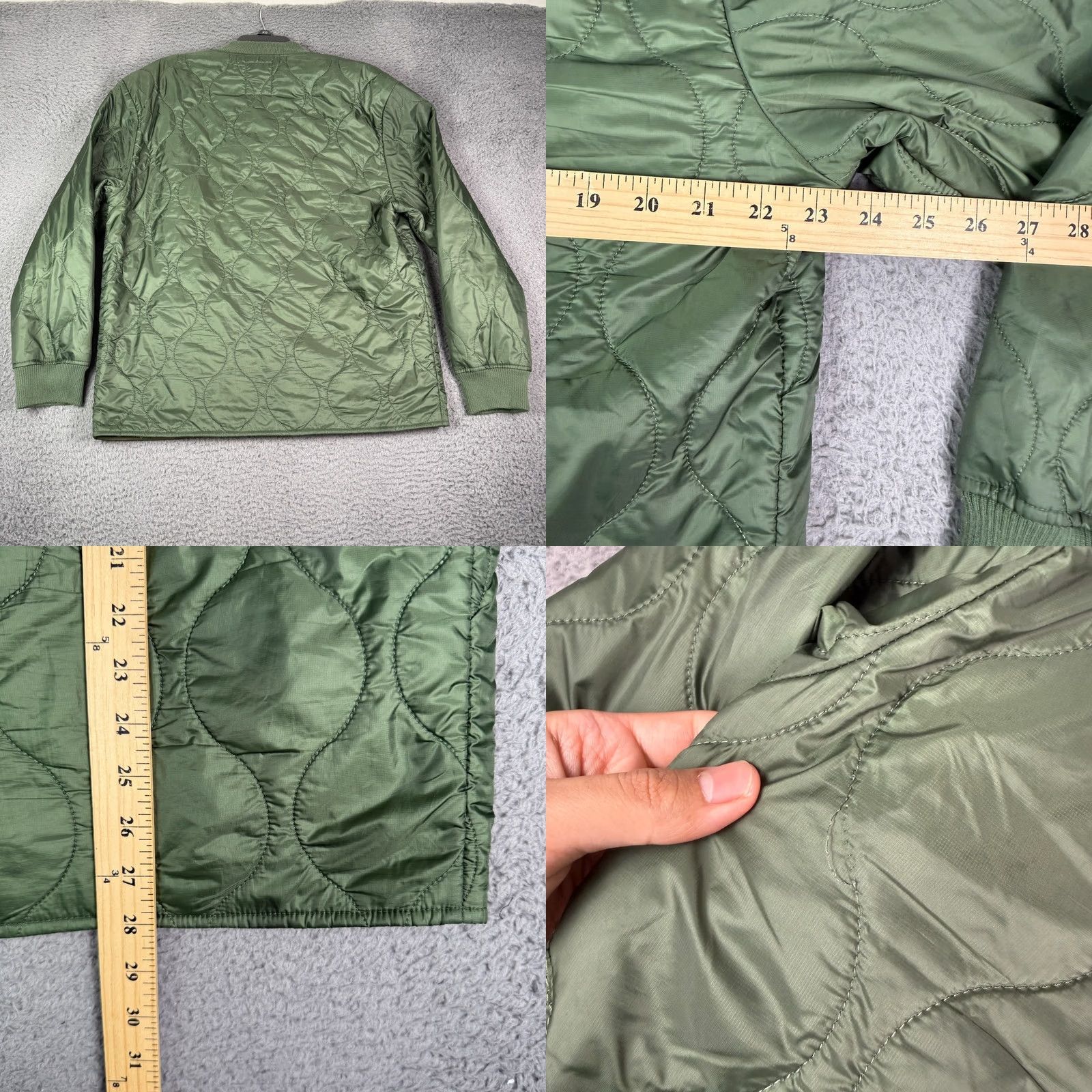 Gap Gap Recycled Lightweight Puffer Jacket Men M Jungle Green Quilted Button Snap Military Bomber Size US M / EU 48-50 / 2 - 8 Thumbnail