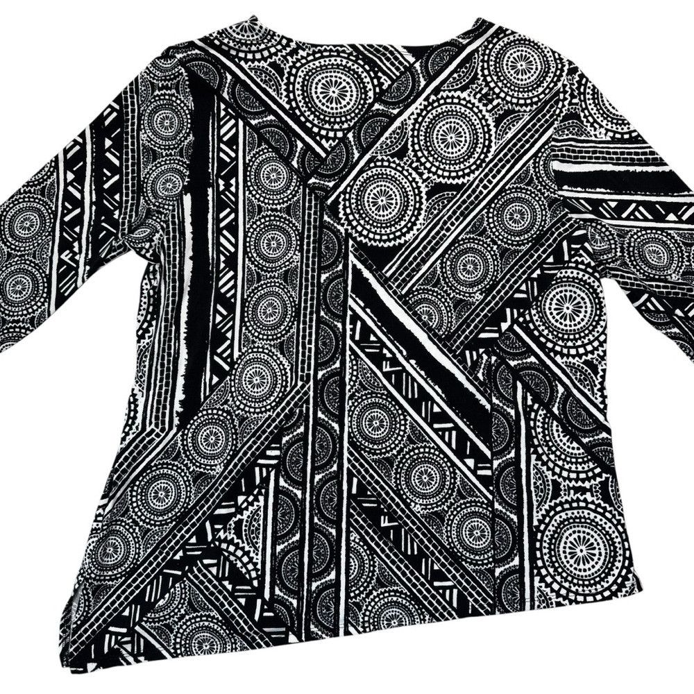 Chicos Easywear By Chico's Asymmetrical Hem 3/4 Sleeve Tunic Blous Size L / US 10 / IT 46 - 4 Thumbnail