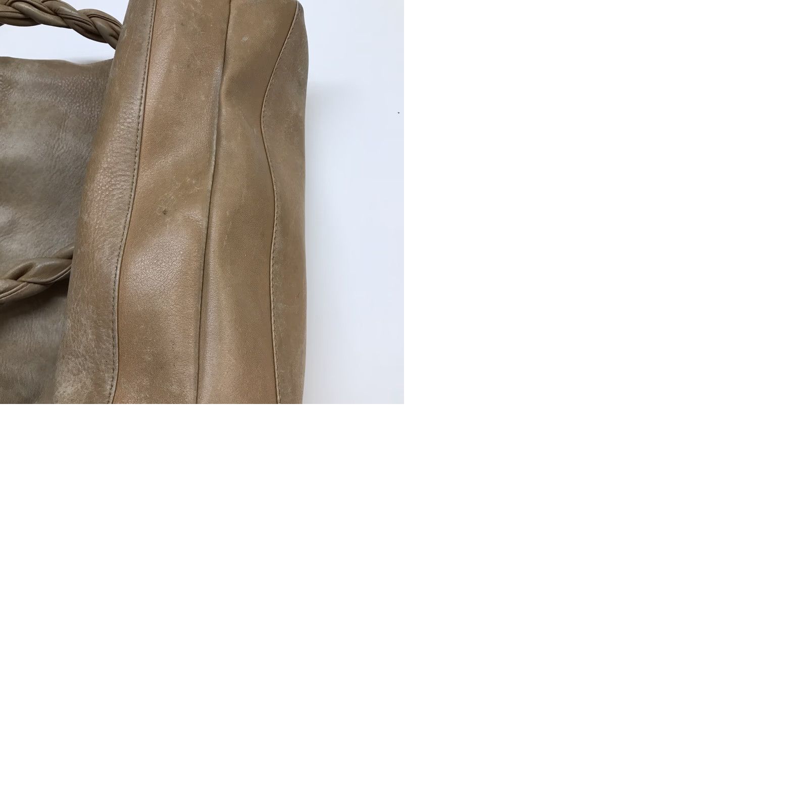 Twisted X VINTAGE Bridas Brown Tan Soft Leather Shoulder Bag Twisted Strap Spain Snap Closure 12" Bridas 12" x 12" x 3" 11.5" strap drop Womens Bag Size ONE SIZE - 9 Thumbnail