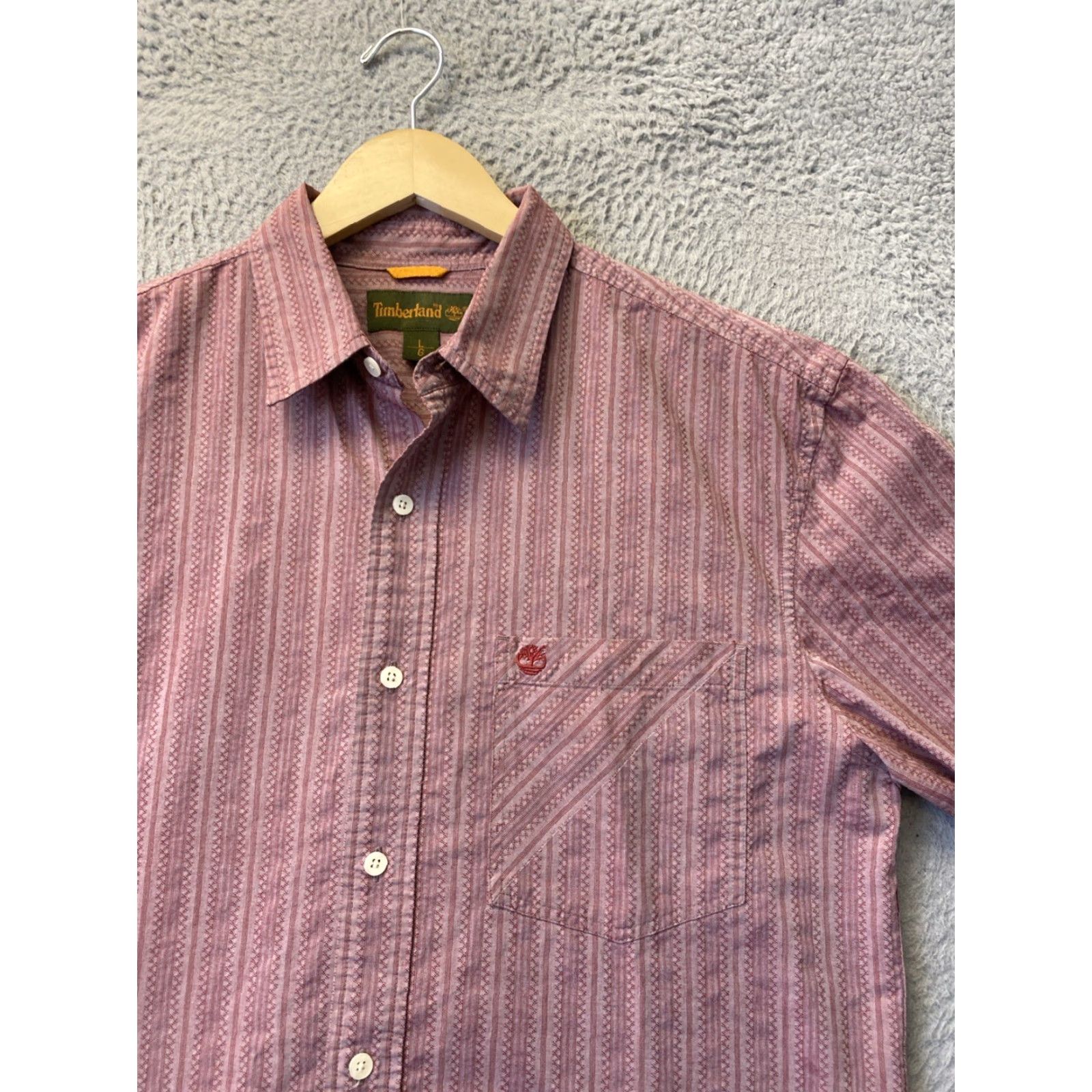 Timberland VINTAGE 90s Timberland Weather Gear Button-Up Shirt Short Sleeve L Red Slim Mens Size US L / EU 52-54 / 3 - 2 Thumbnail