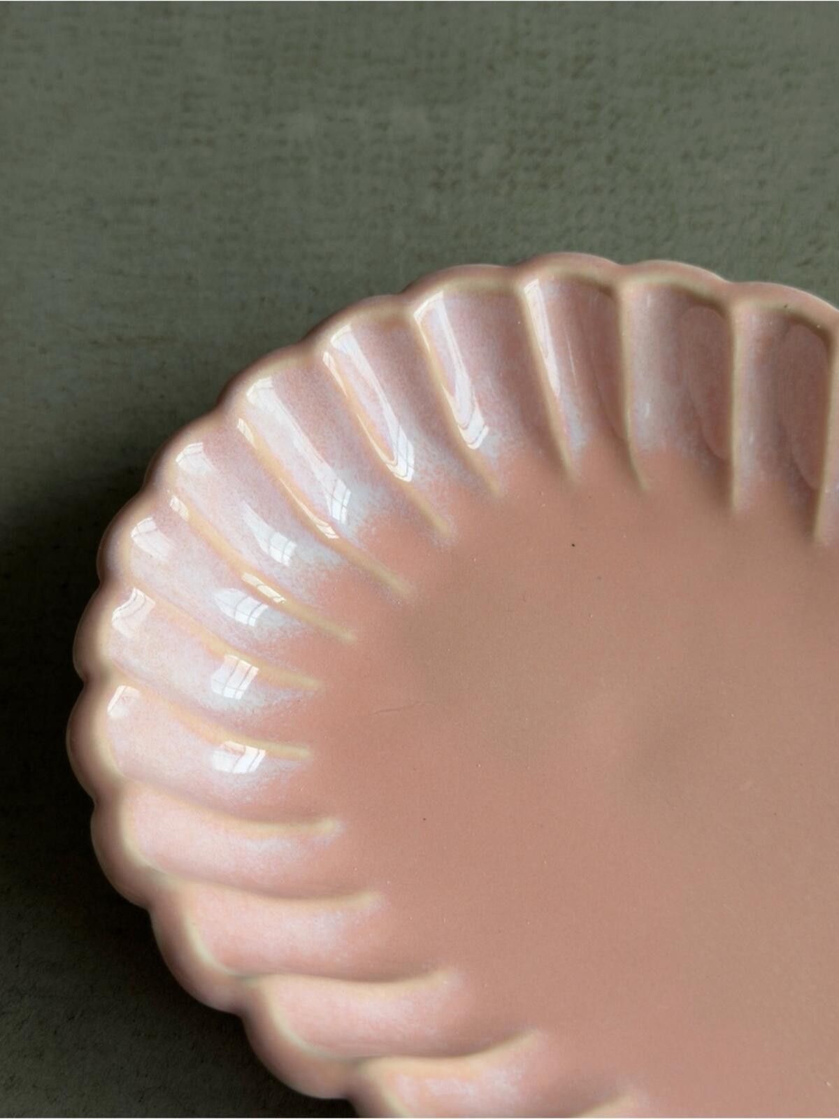 Other Pink Scalloped Ceramic Tray / Vanity Dish / Cottagecore Size ONE SIZE - 4 Thumbnail