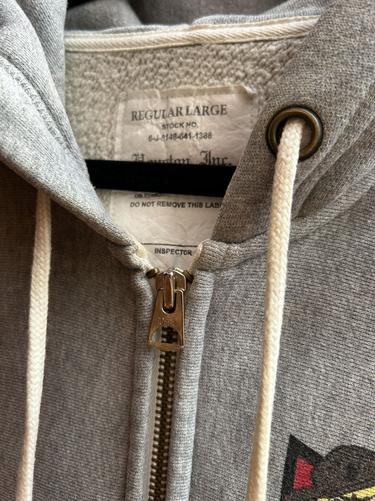 Japanese Brand USMC Zip Hoodie by Houston Inc Large Gray Reverse Weave Size US L / EU 52-54 / 3 - 7 Thumbnail