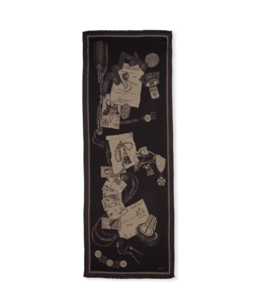 Etro Etro Silk Blend Scarf Mens Black Gray Graphic Made in Italy Size ONE SIZE - 1 Thumbnail