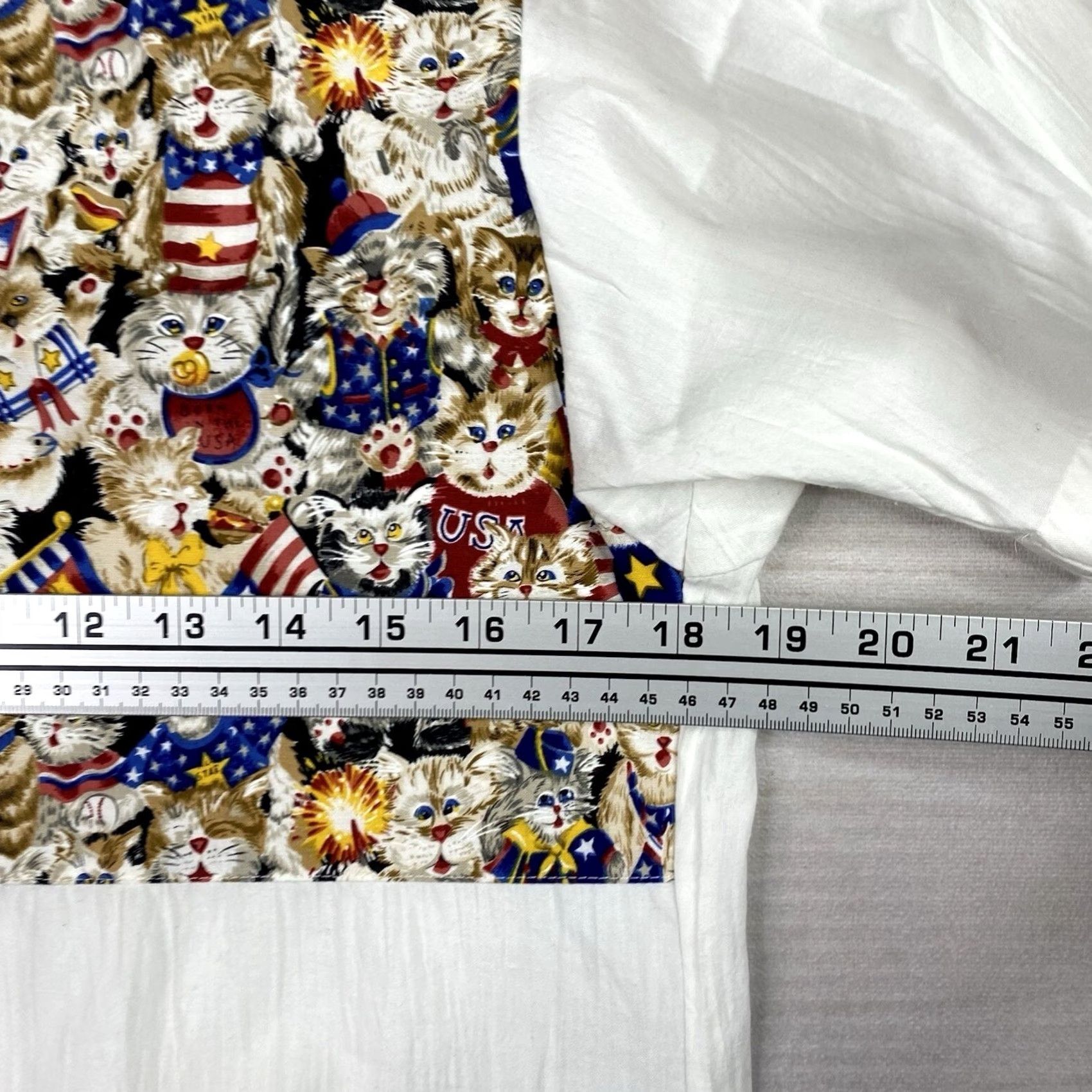 Vintage VINTAGE Starfire Cotton Blend Shirt Womens S Button Up Cats USA Flags Short Sleeve Shoulder Pads Size S / US 4 / IT 40 - 7 Thumbnail