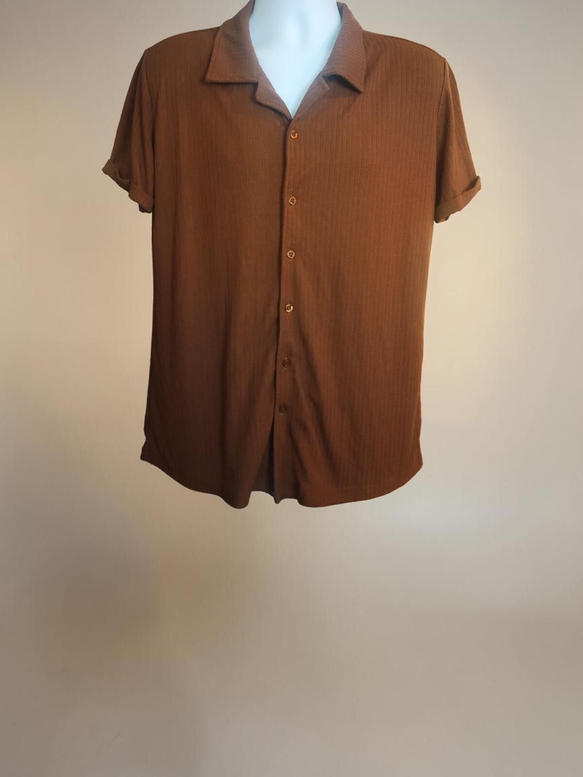 Other COOFANDY Medium Knit Brown Shirt - New Without Tags Size US M / EU 48-50 / 2 - 3 Thumbnail