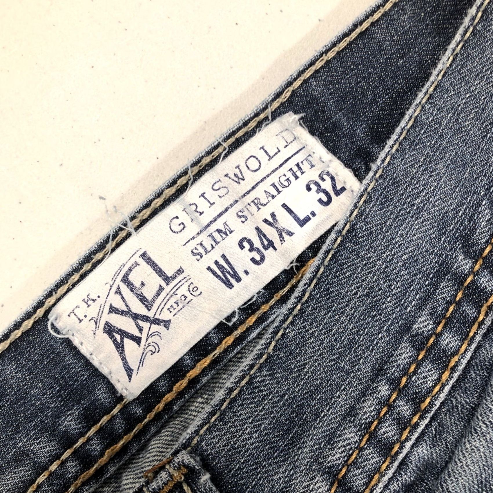 Denime Axel Mens Griswold Slim Straight Leg Denim Jeans Med Wash Size 36x31 Size US 36 / EU 52 - 5 Thumbnail