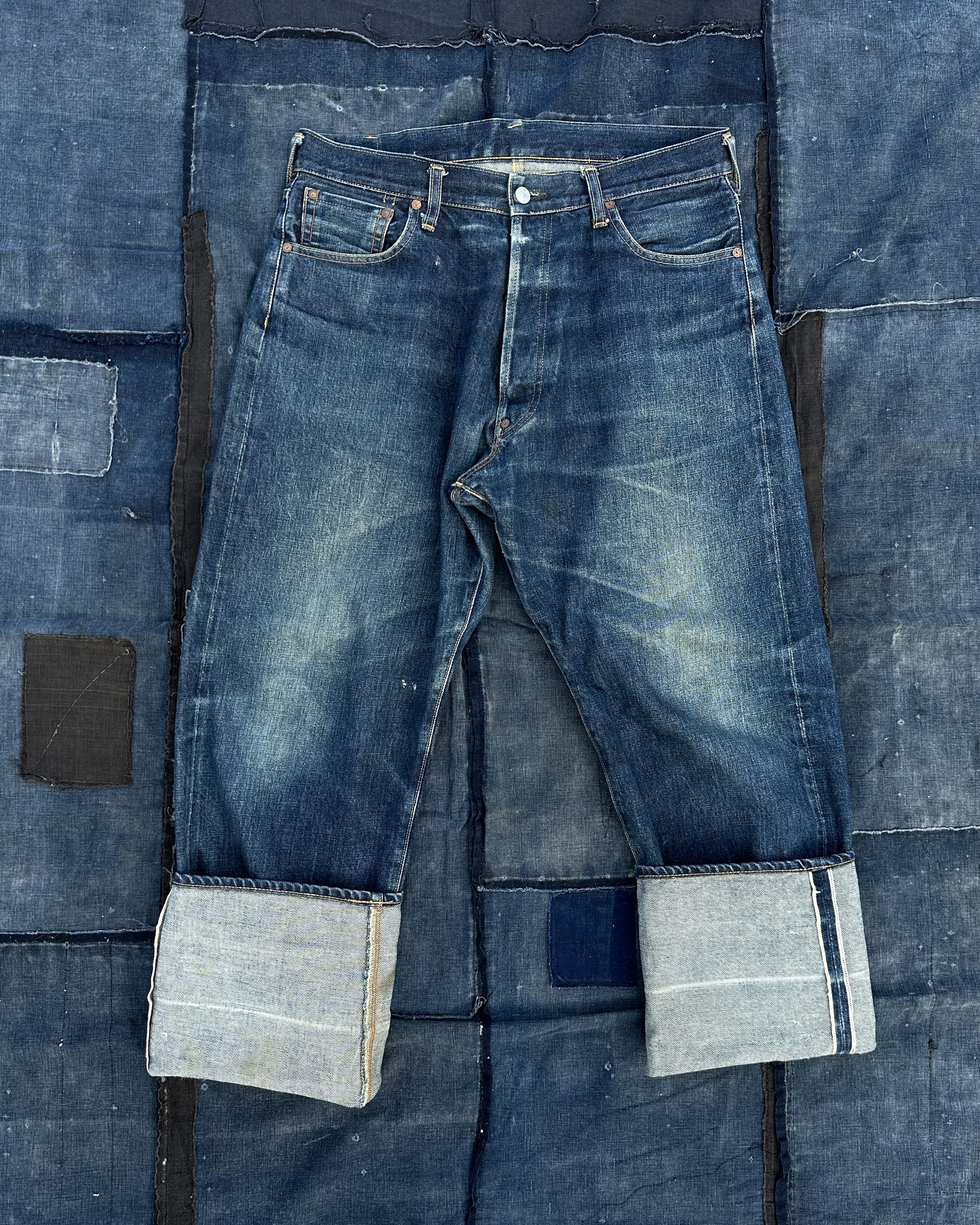 Evisu Buckle Back No2 2000s Selvedge seagulls back cinch denim 501 Size US 35 - 4 Thumbnail