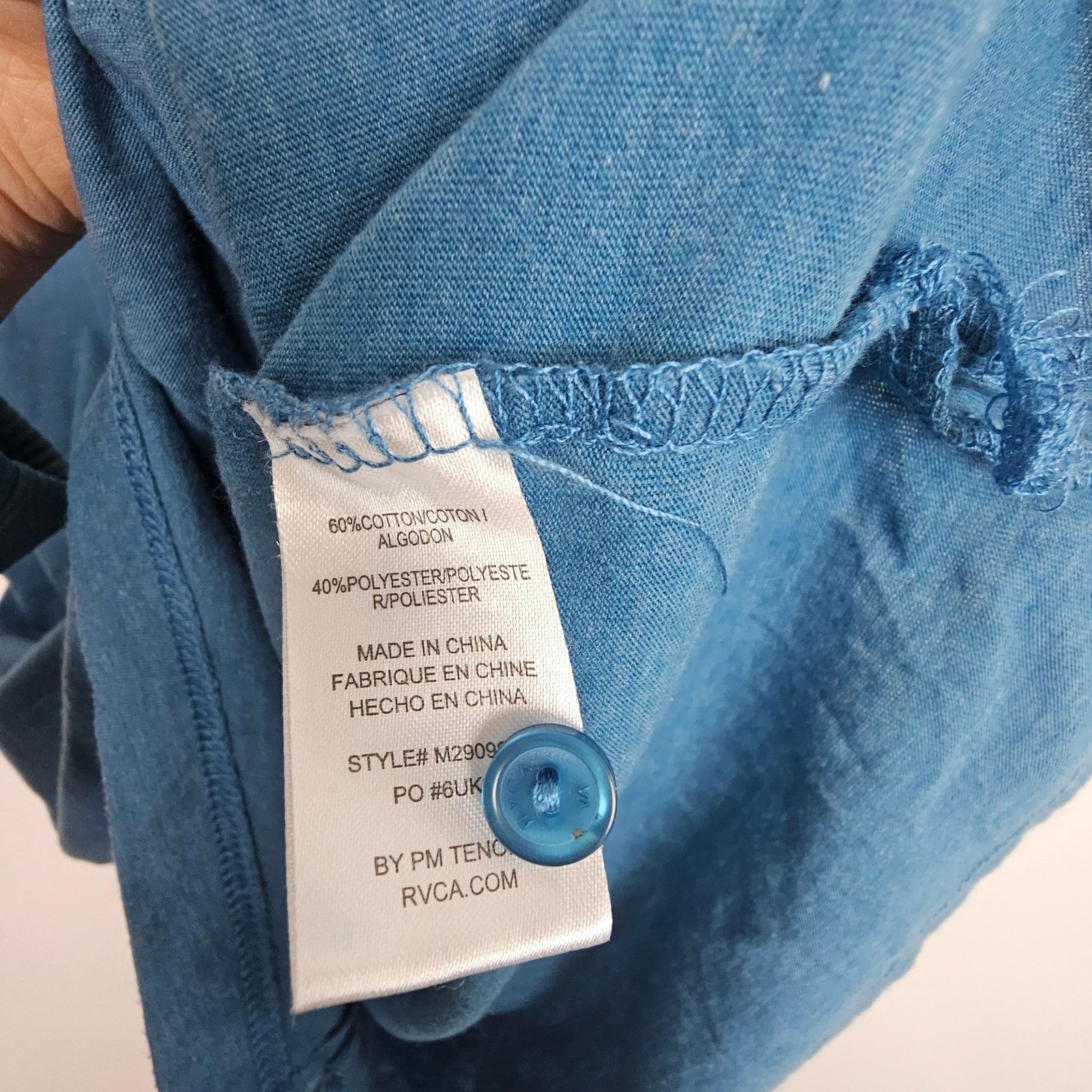 RVCA RVCA Polo Shirt Blue Short Sleeve Top Collared Neck Men XL Size US XL / EU 56 / 4 - 7 Thumbnail