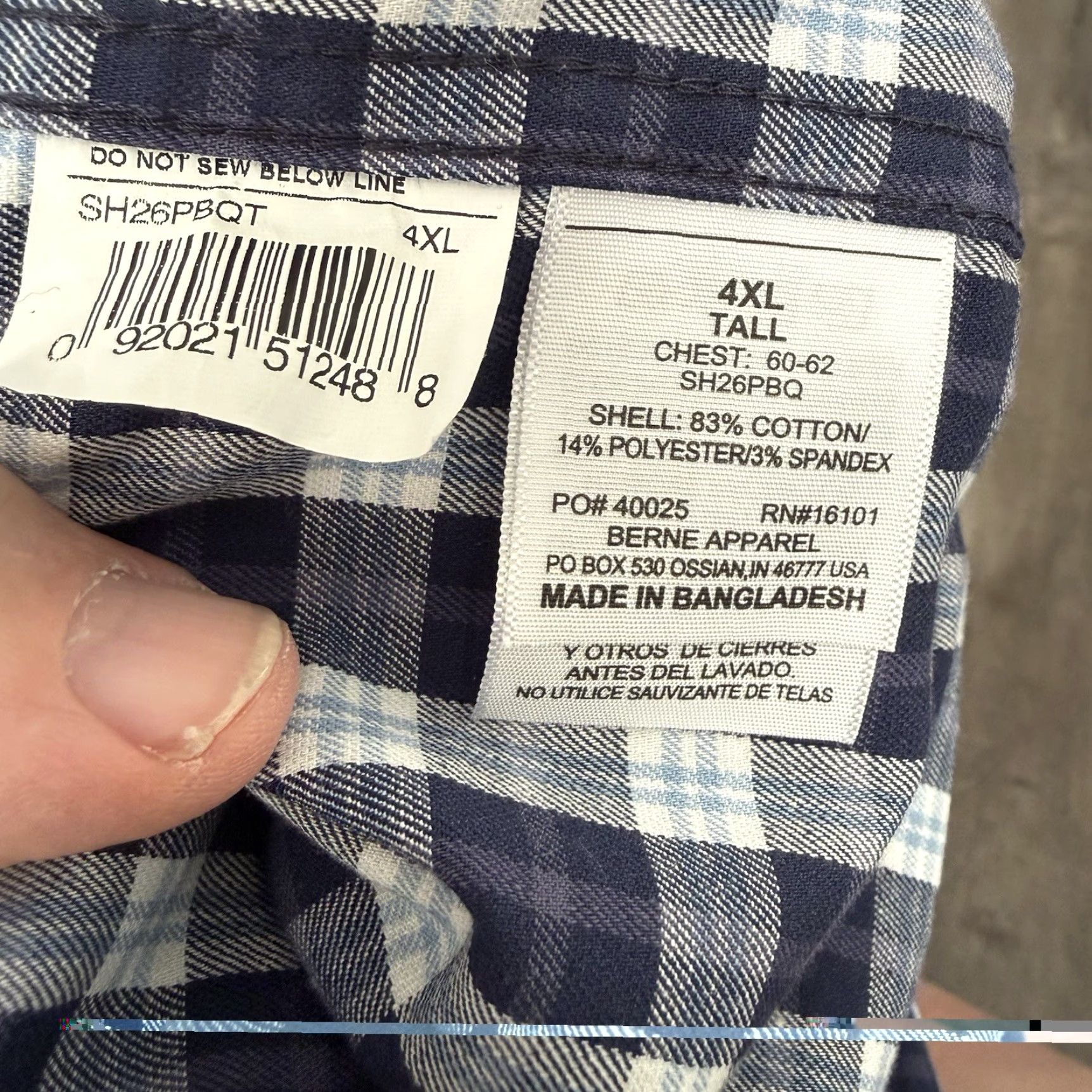 Vintage Berne Shirt Mens 4XLT Button-Up Plaid Blue Cotton Blend Workwear Tunic? Size US XXL / EU 58 / 5 - 4 Thumbnail