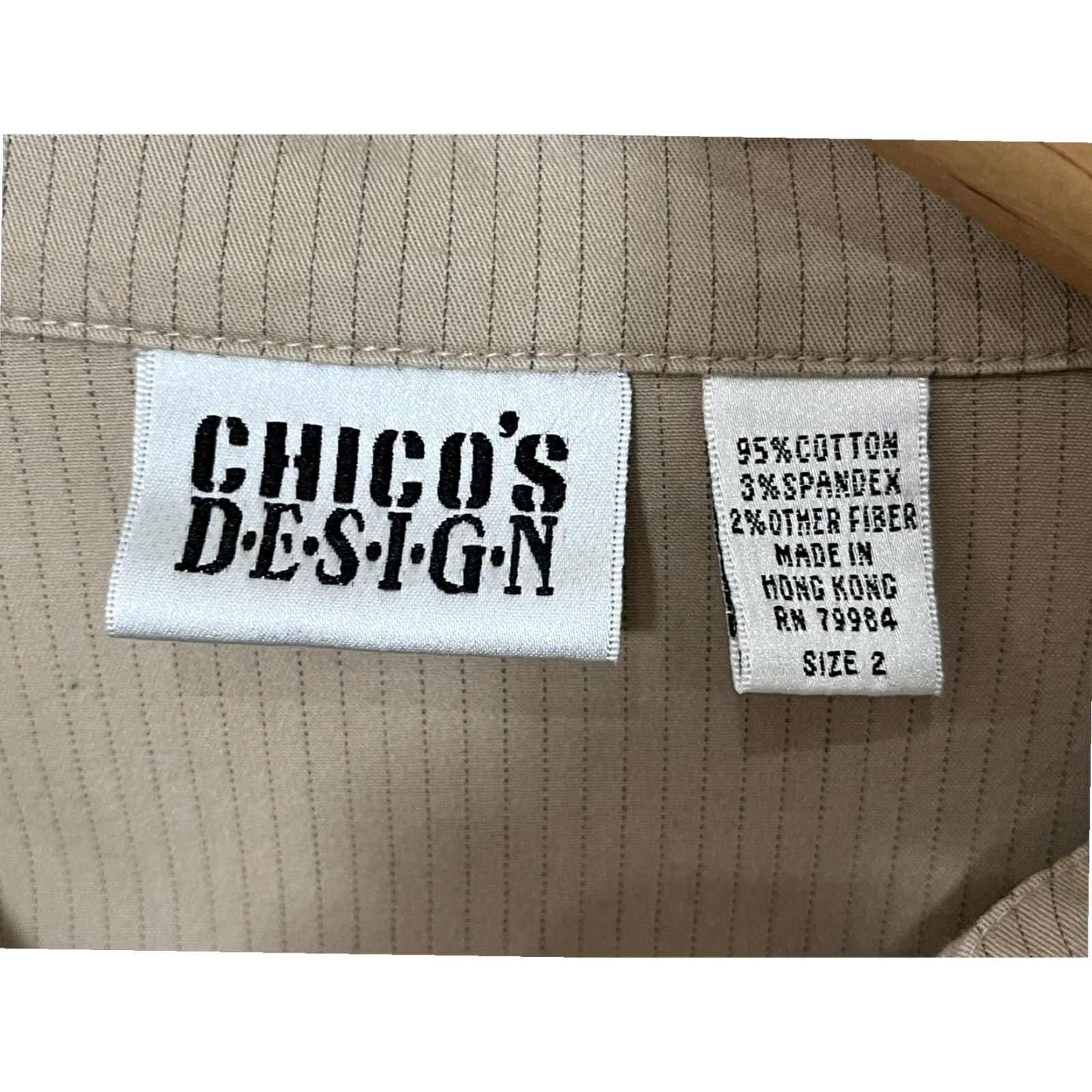 Vintage Chico's Tan and Black Striped Boxy Snap Front Shirt Women's Large Size L / US 10 / IT 46 - 5 Thumbnail