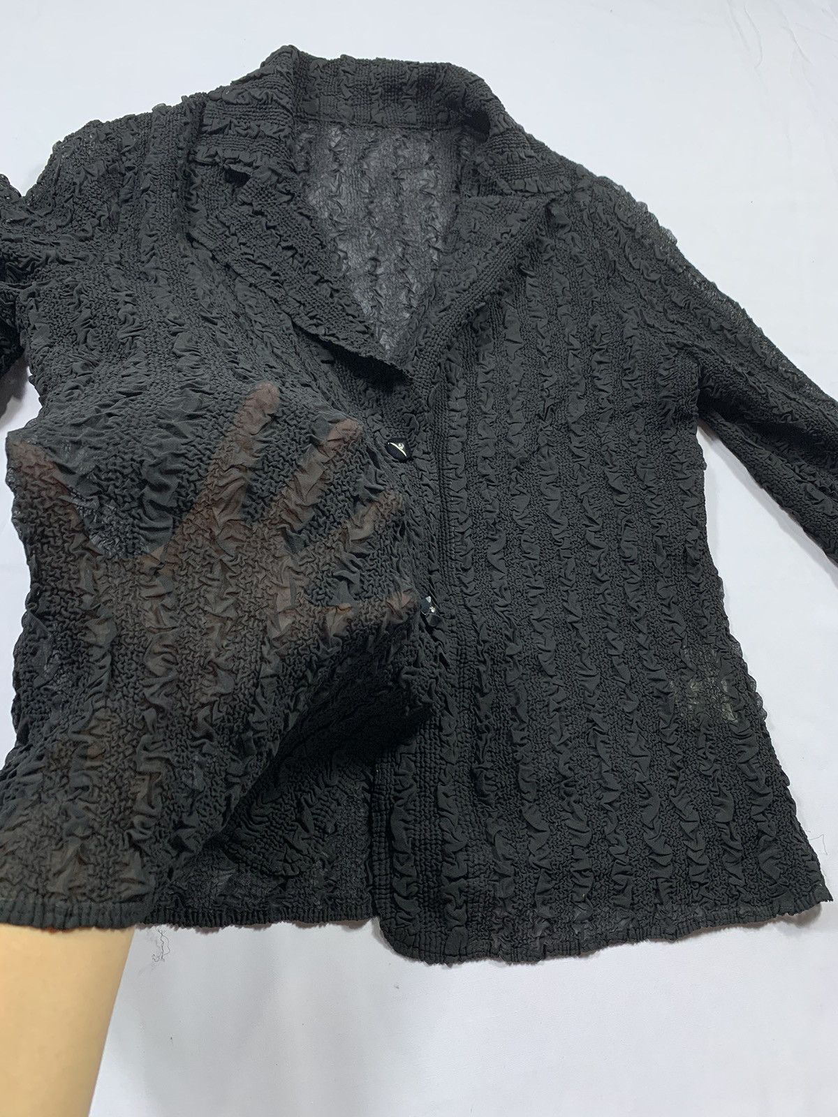 Issey Miyake Japanese Undefined Trasnparent Pleated shirt issey style Size M / US 6-8 / IT 42-44 - 5 Thumbnail