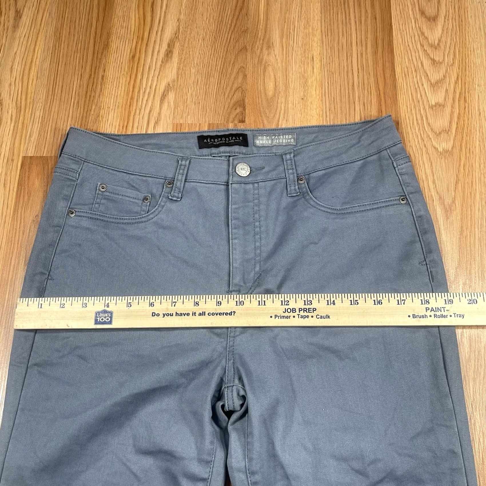 Vintage Aéropostale Pants Womens 12 Reg High Waisted Ankle Jegging Stretch Skinny Gray Jeans Size 24" / US 00 / IT 34 - 5 Thumbnail