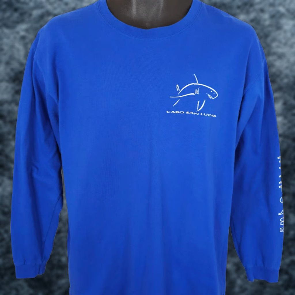 Vintage Cabo San Lucas T Shirt Mens Size Large Blue Shark Tropical Travel Destination CSB Shirt Mens L Blue Shark Travel Destination Shirt Size US L / EU 52-54 / 3 - 1 Thumbnail