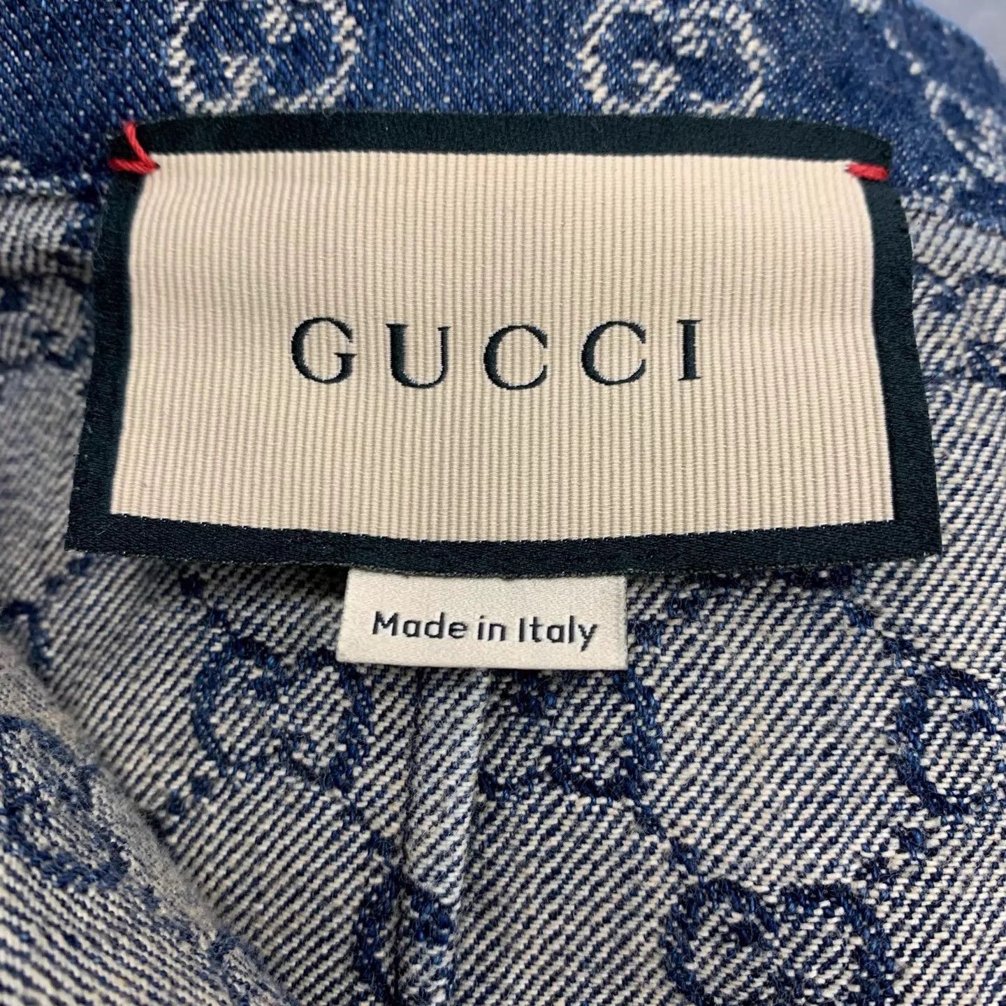 Gucci GUCCI Blue Colorblock Allover Logo Denim Shorts 38 Size 26" / US 2 / IT 38 - 6 Thumbnail