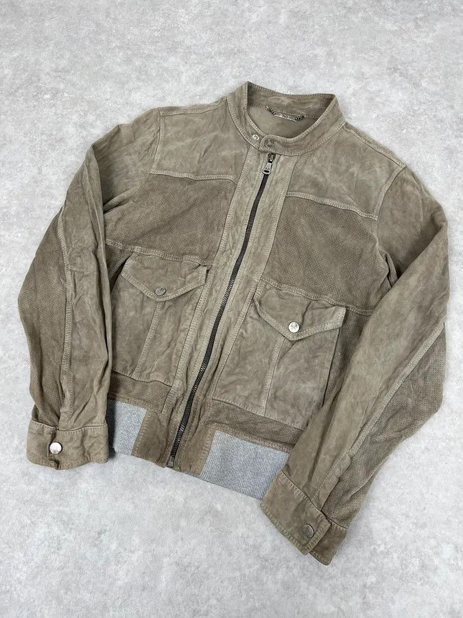 Dolce & Gabbana 2000s Dolce & Gabbana Grey Suede Leather Jacket Size US M / EU 48-50 / 2 - 4 Thumbnail