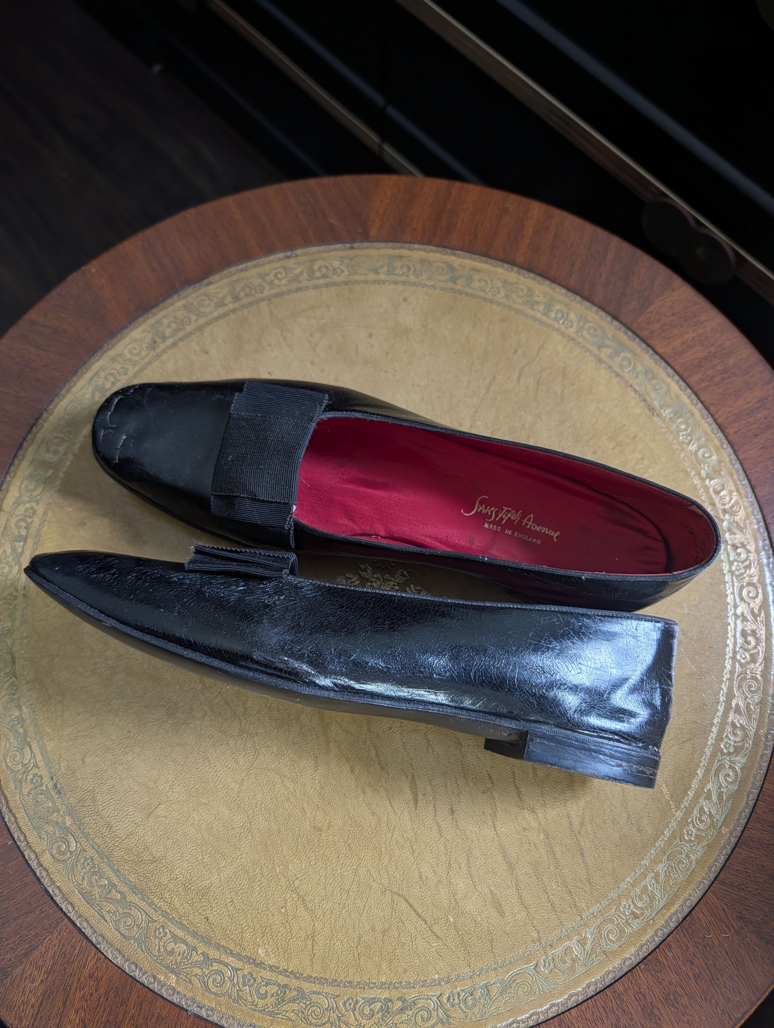 Vintage Alan McAfee Saks handmade turn shoe black patent loafers Size US 8 / EU 41 - 1 Thumbnail