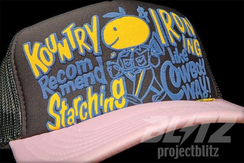 Kapital KAPITAL KOUNTRY STARCHING IRONING TRUCKER CAP HAT GREY PINK Size ONE SIZE - 1 Thumbnail