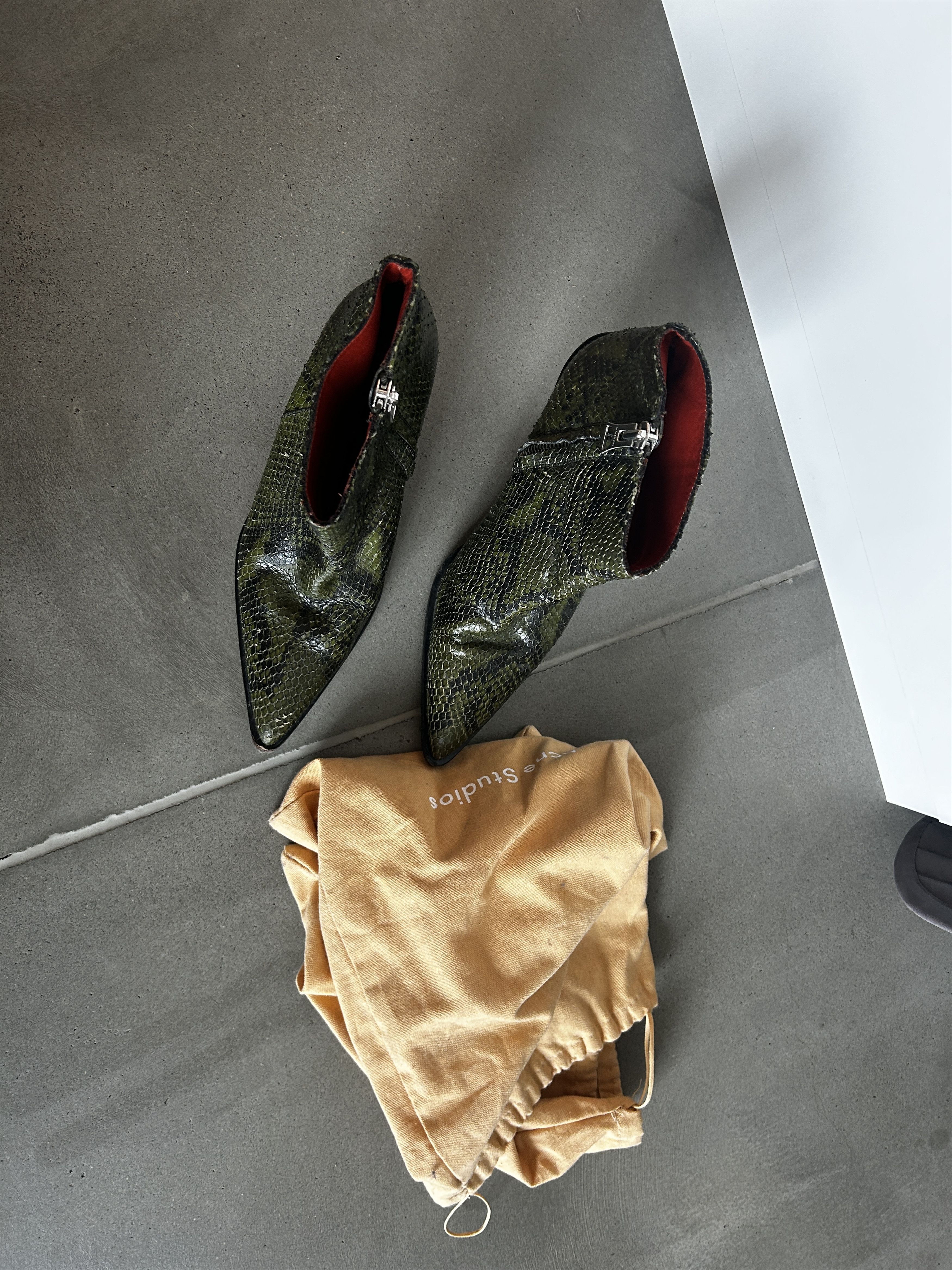 Acne Studios ARCHIVE — Acne Studios Snakeskin Wedge Boots Size US 9 / IT 39 - 5 Thumbnail