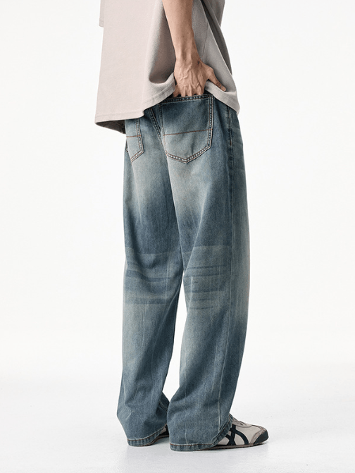 Japanese Brand × Jean Men's straight washed distressed loose jeans y2k Size US 32 / EU 48 - 4 Thumbnail