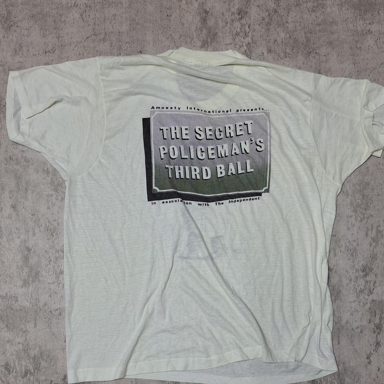 Other Single stitch 1970s vintage white tee with black Size US XXL / EU 58 / 5 - 4 Thumbnail