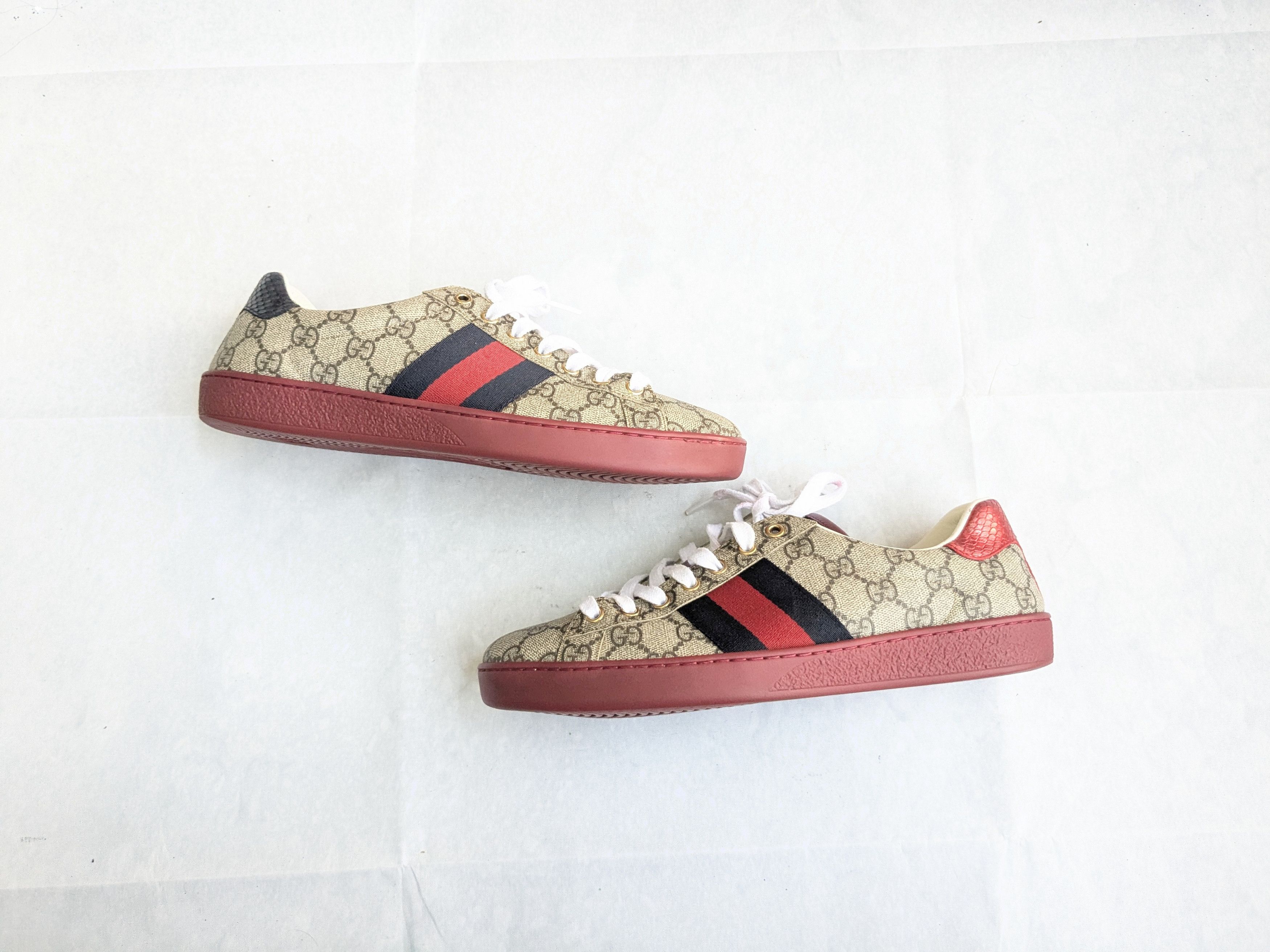 Gucci Gucci Ace GG Supreme Sneakers 429445 Red 8.5 Size US 8.5 / EU 41-42 - 1 Thumbnail