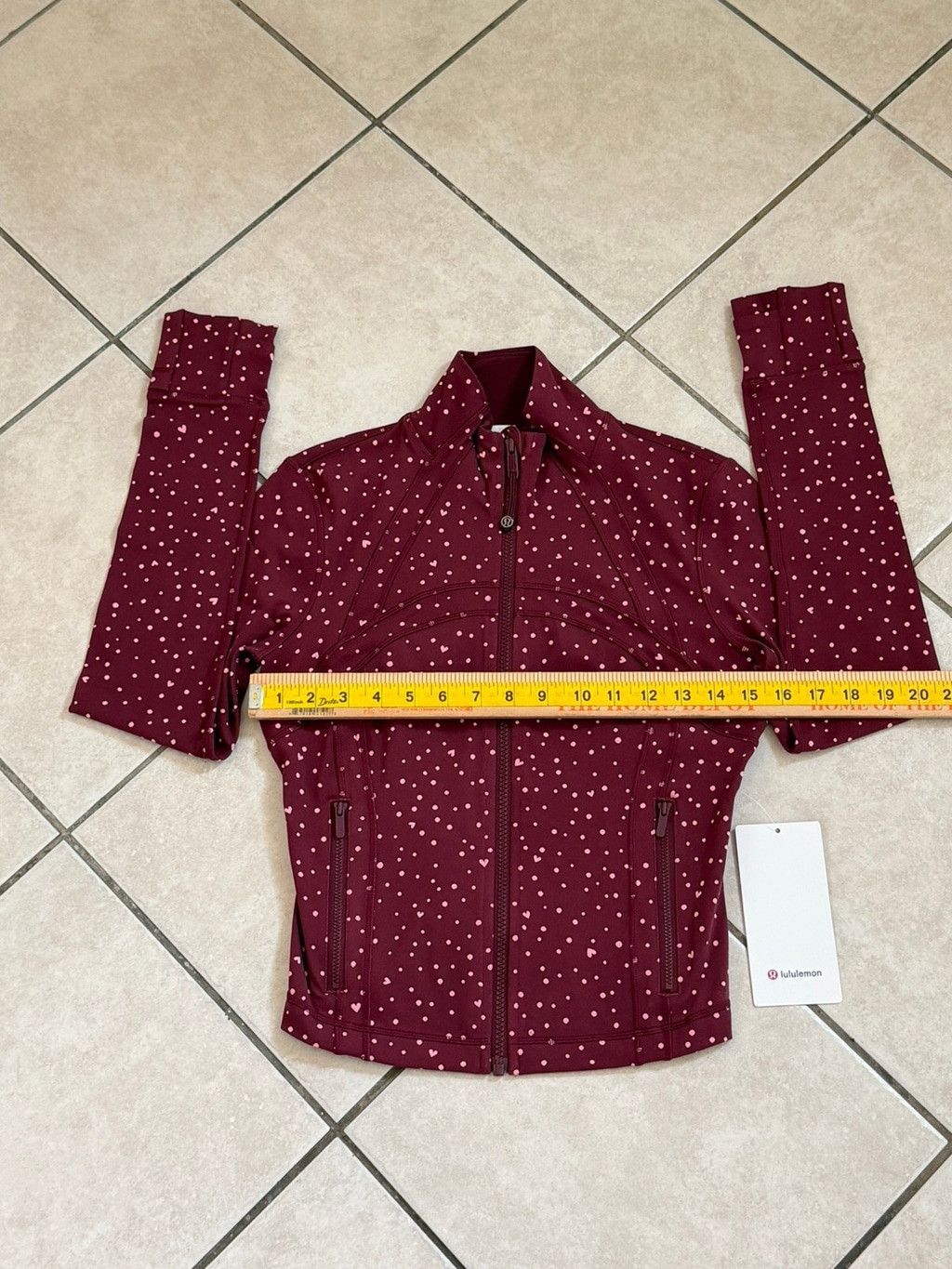 Lululemon LULULEMON DEFINE CROPPED JACKET BURGUNDY DOT PINK SIZE 6 NWT Size M / US 6-8 / IT 42-44 - 5 Thumbnail