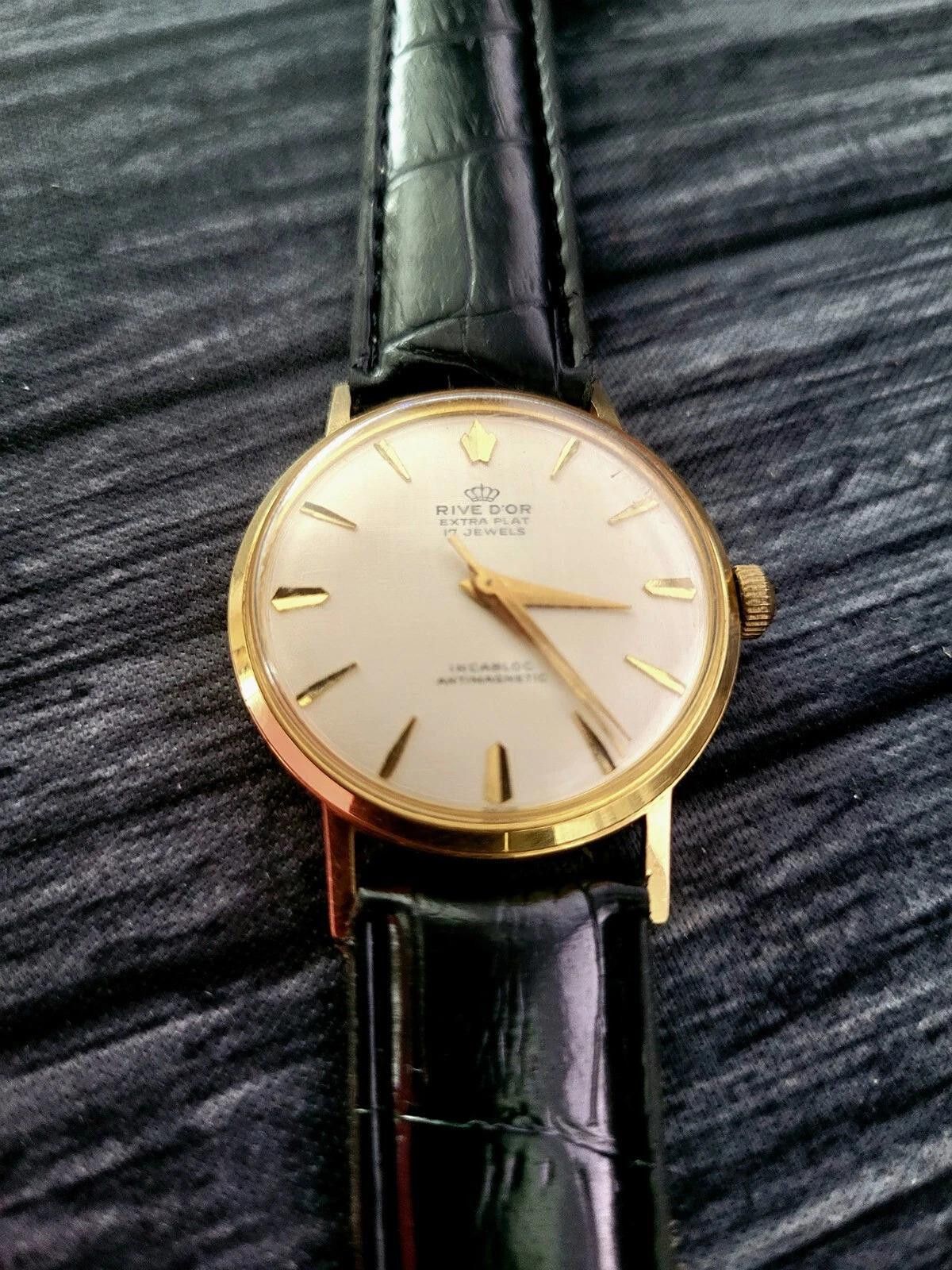 Super Rare Rive D'or 10mic Gold Swiss Mechanical Watch Nice