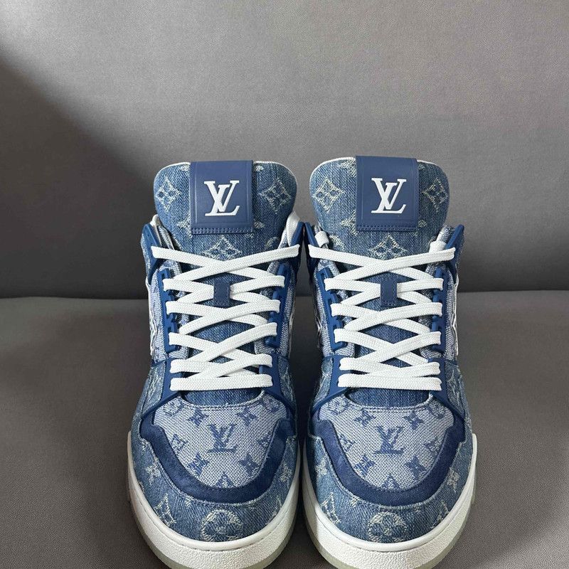 Louis Vuitton Louis Vuitton Denim Trainer Sneakers in Blue and White -250 Size US 9 / EU 42 - 2 Thumbnail