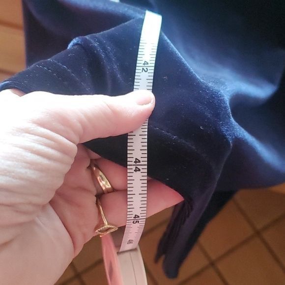 Vintage Connected Apparel Navy Blue Velour Vneck Event Accented Midi Size XL / US 12-14 / IT 48-50 - 11 Thumbnail