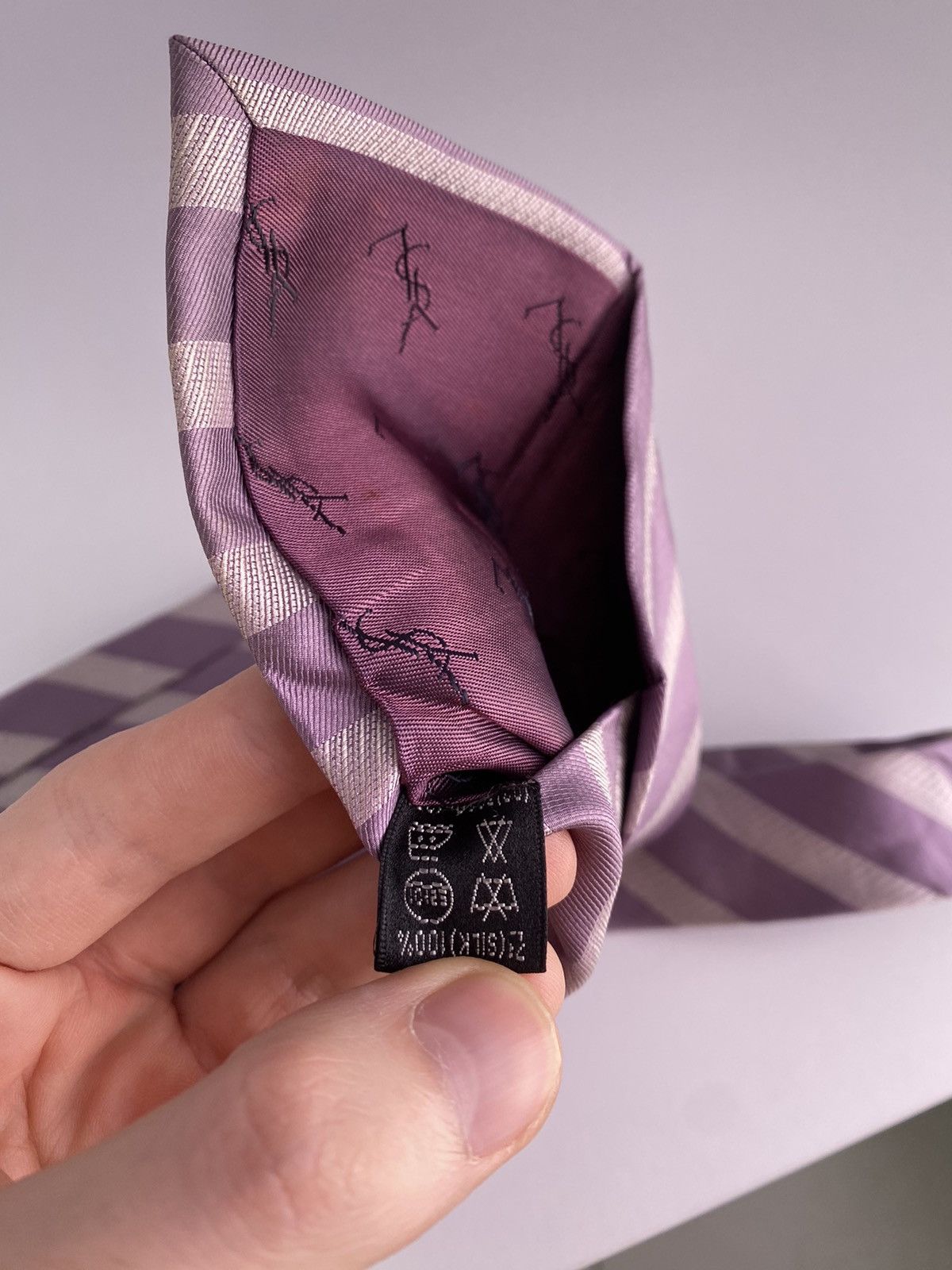 Vintage × Yves Saint Laurent Vintage Yves Saint Laurent Striped Tie Size ONE SIZE - 8 Thumbnail