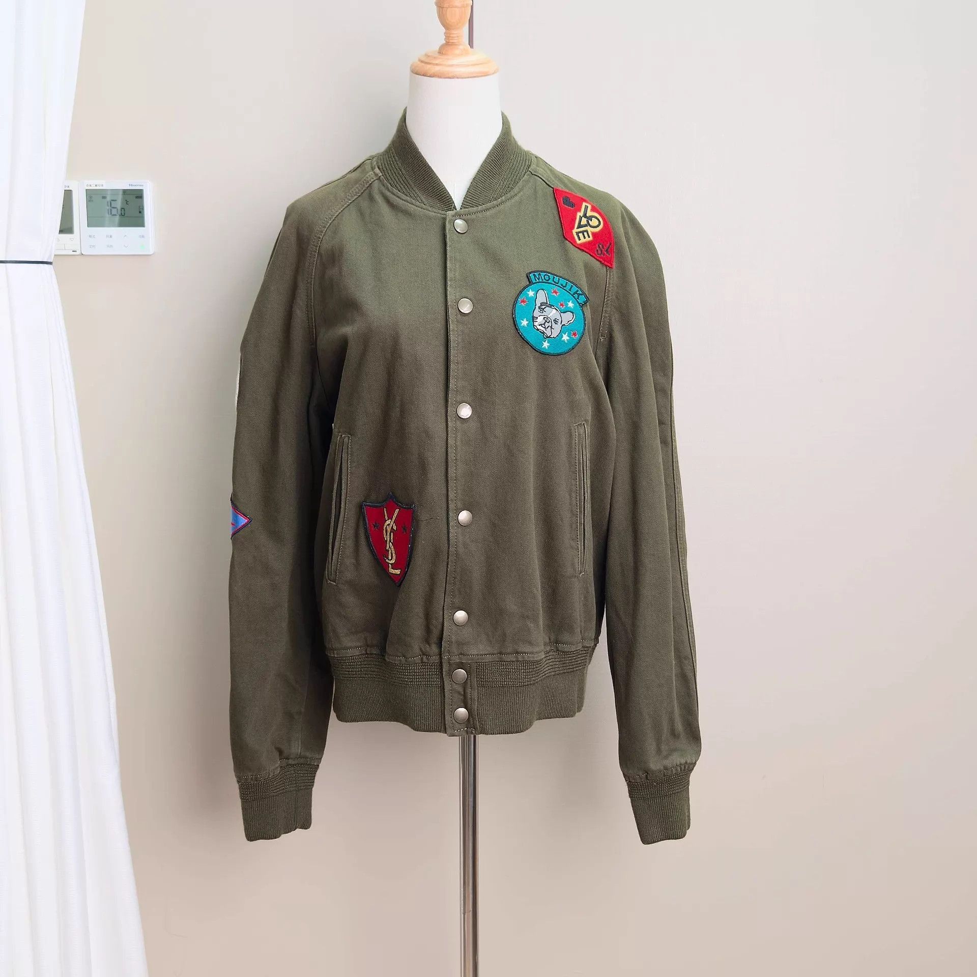 Saint Laurent Paris Multi Color Patch Embellished Bomber Jacket Size US L / EU 52-54 / 3 - 1 Thumbnail