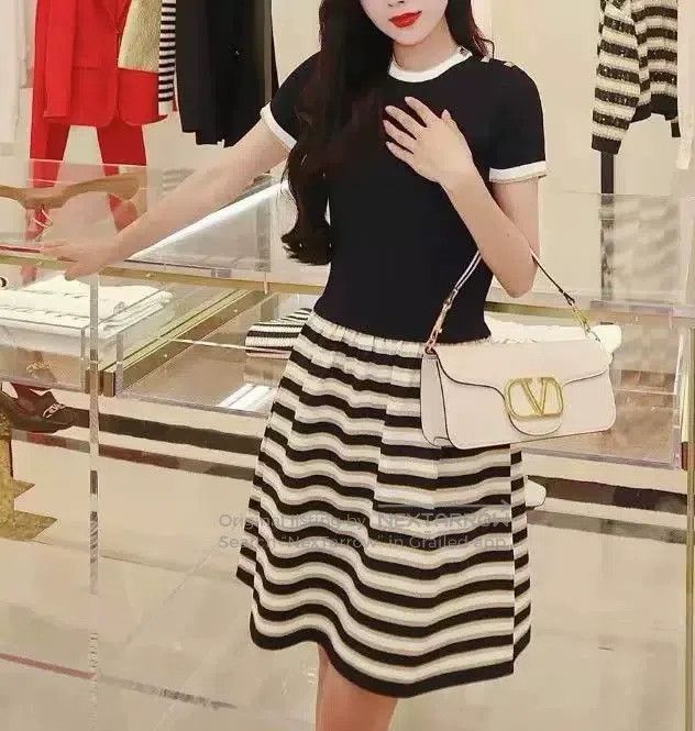 Valentino Valentino Knitted striped dress Size S / US 4 / IT 40 - 2 Thumbnail