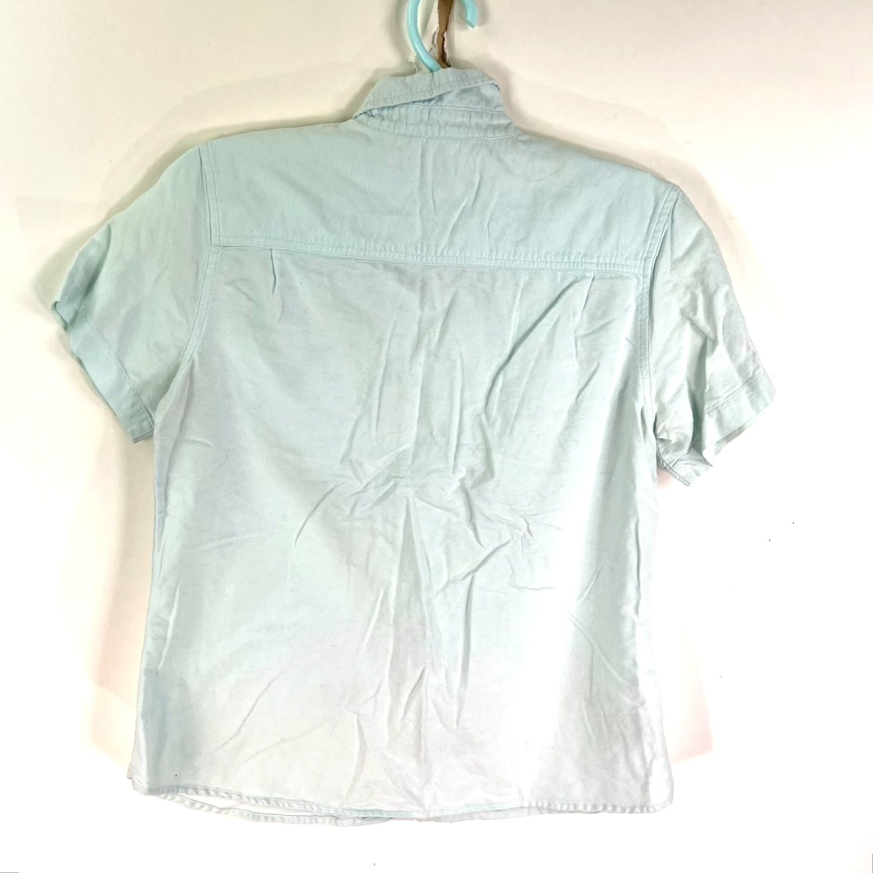 Eddie Bauer VINTAGE Eddie Bauer Shirt Mens Short Sleeve Button-Up Light Green Small Regular Chest 40 in Cotton Casual Workwear 60s 70s Mens Size US S / EU 44-46 / 1 - 4 Thumbnail